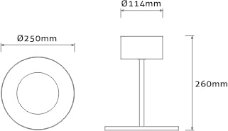 LUMINARIA DE MESA MINIMALISTA REDONDA LUXION PIN EM AÇO BRANCO 