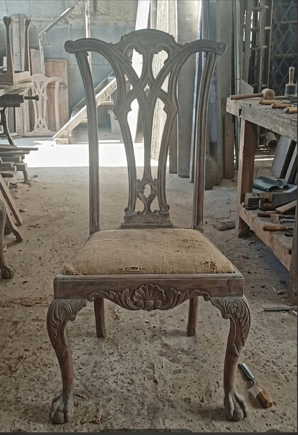6 cadeiras em estilo chippendale ingles em mogno