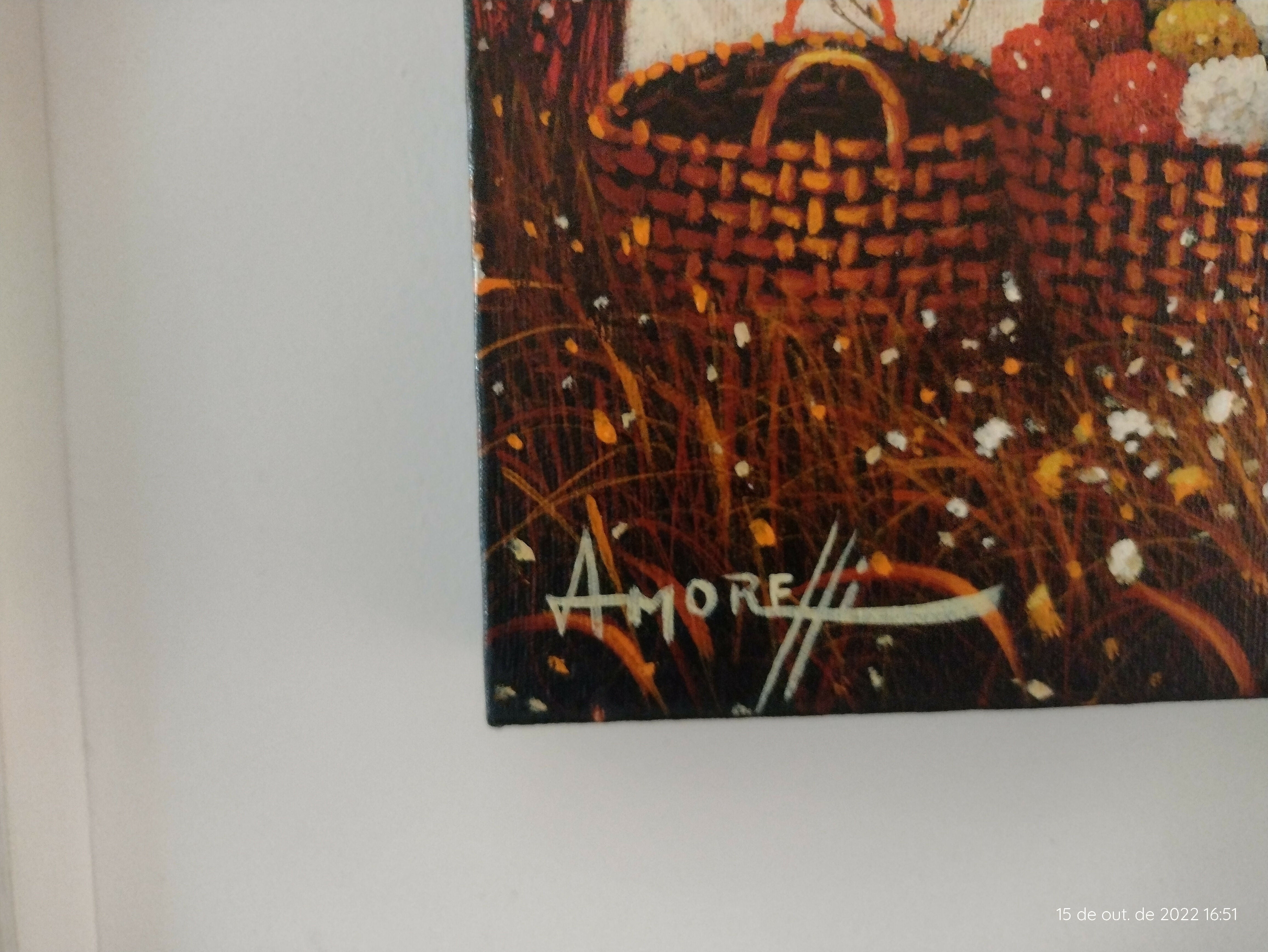 Quadro "A Amizade" de Amorelli (Ovelha Fundo Vermelho)