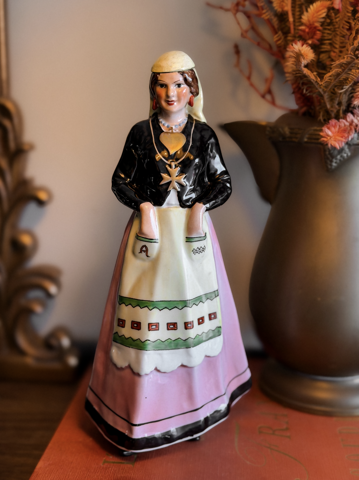 RARIDADE - VISTA ALEGRE - 1933 - Garrafa Pintada a Mão