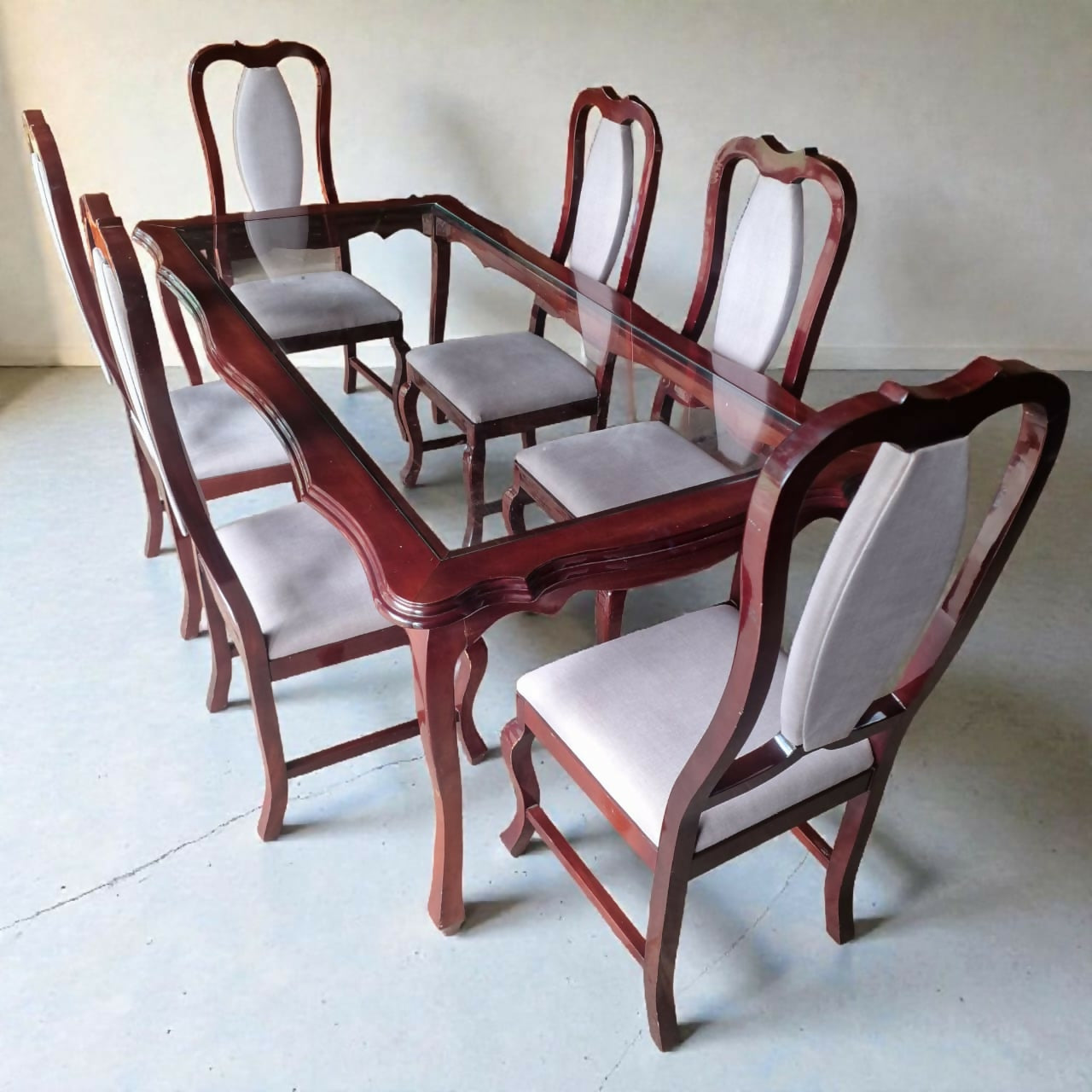 Mesa de Vidro com 6 Cadeiras