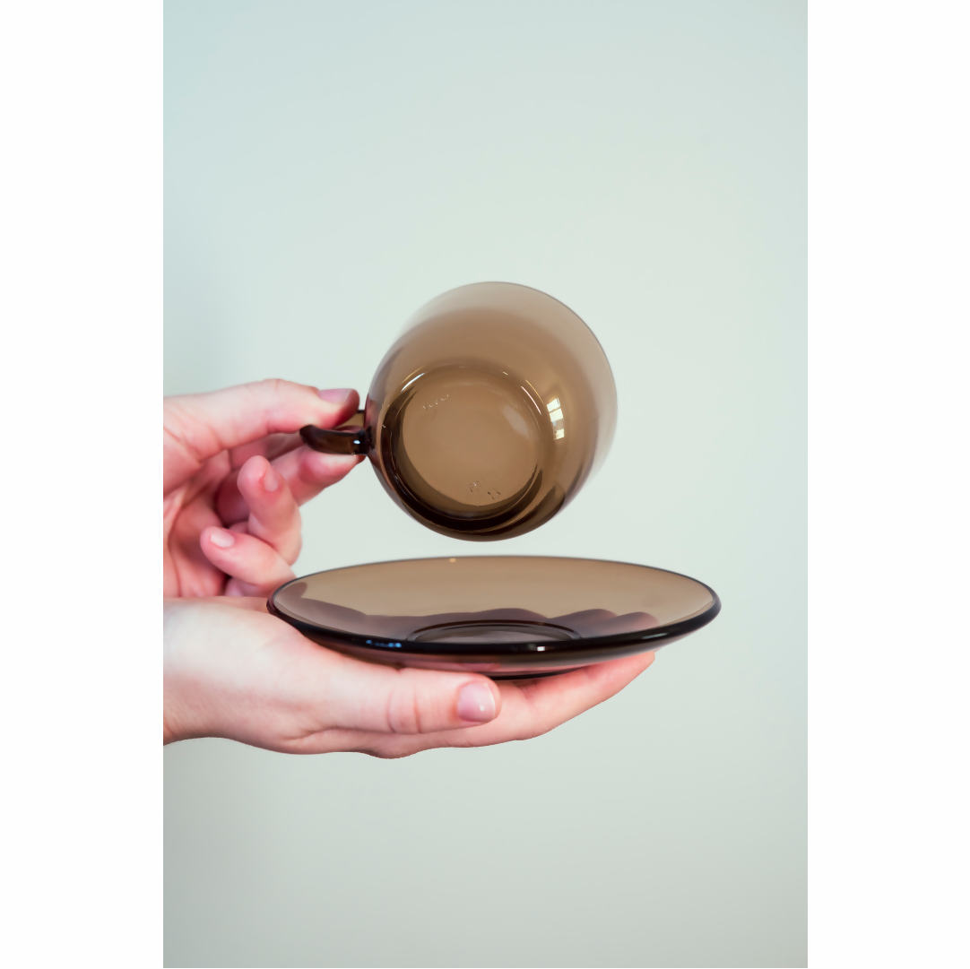 Conjunto 06 Xícaras Fumê - Vereco France - Caixa Original - Anos 60/70