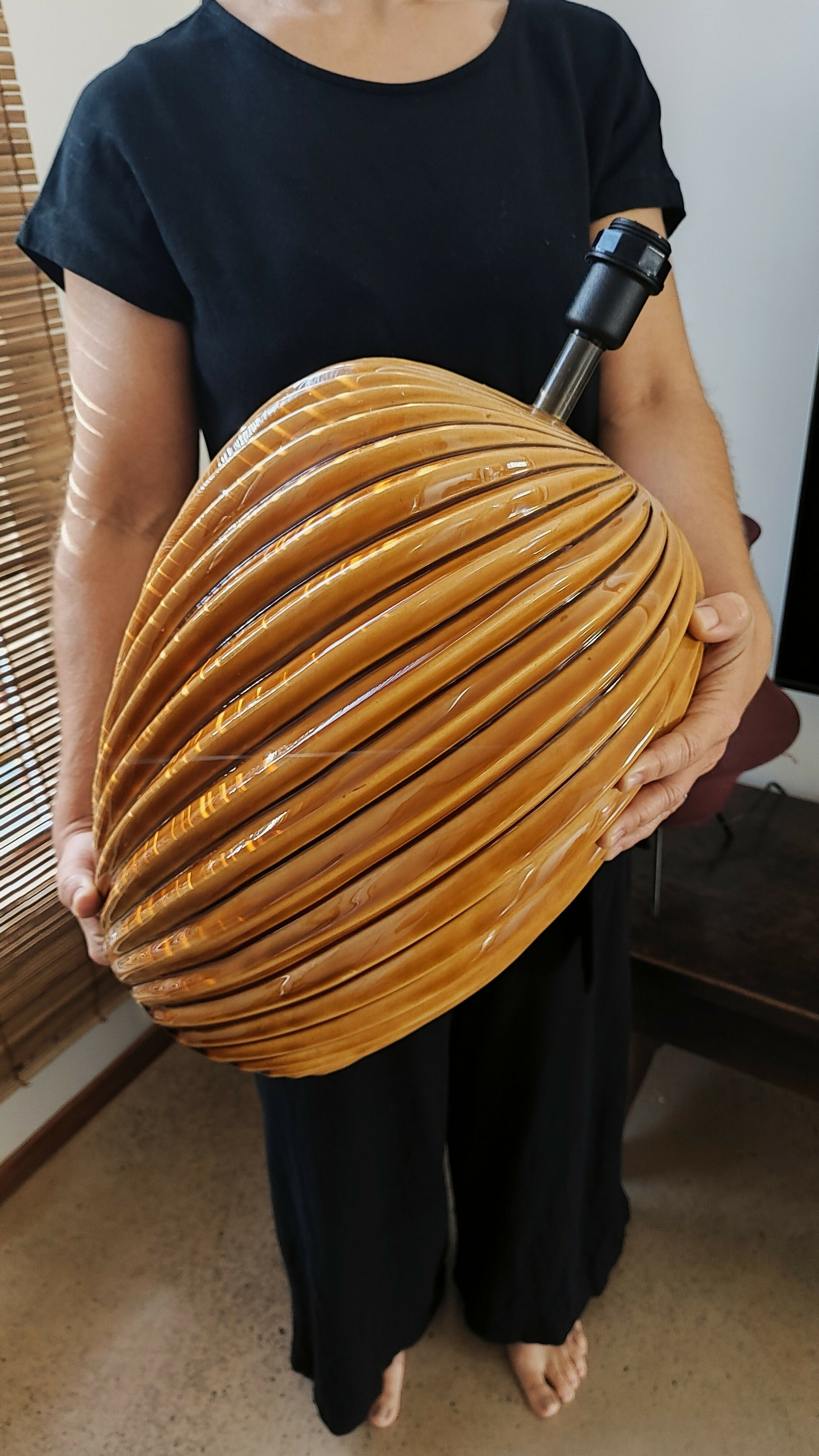 Par de Grandes e belas bases caramelo para abajur.