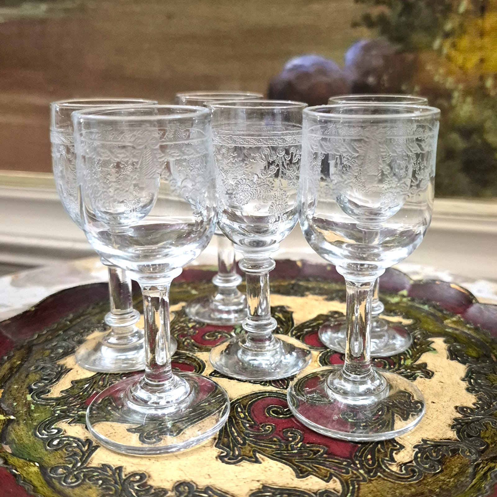 Conjunto de tacinhas de licor, vintage, em cristal francês finíssimo St Louis.