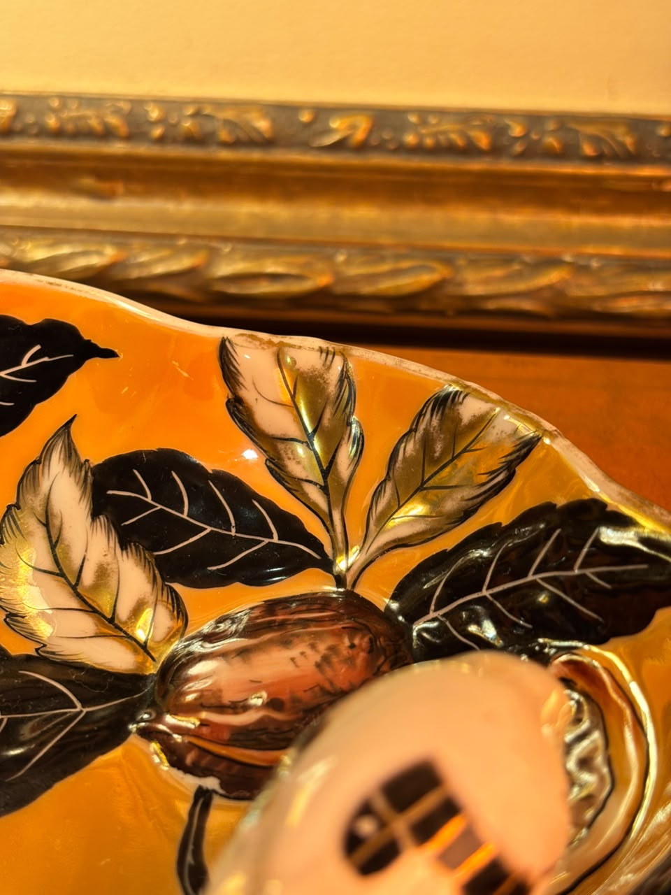 Travessa Noritake Morimura Lusterware Pintada À Mão Com Pássaro, Japão, Déc. 1920/30