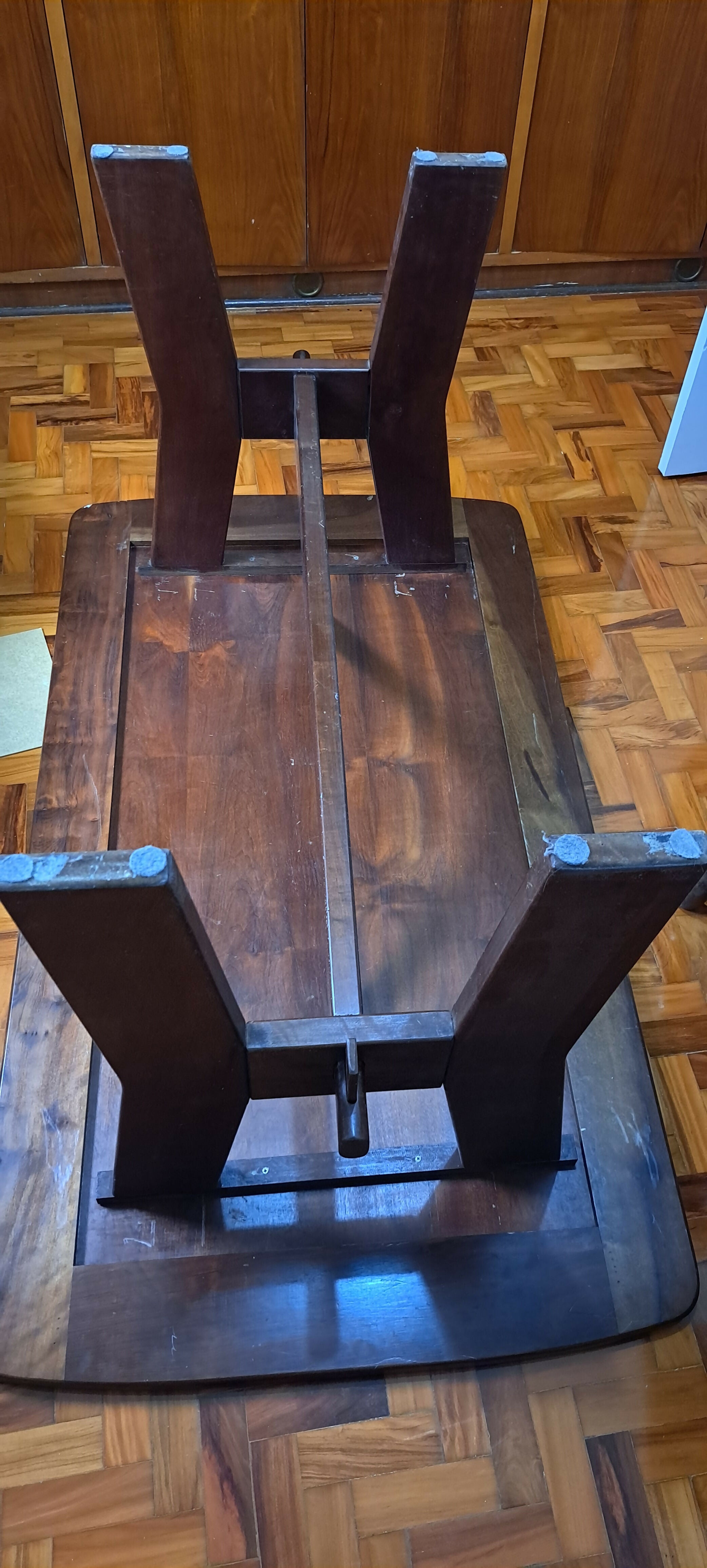 Mesa rústica madeira maciça + 2 cadeiras