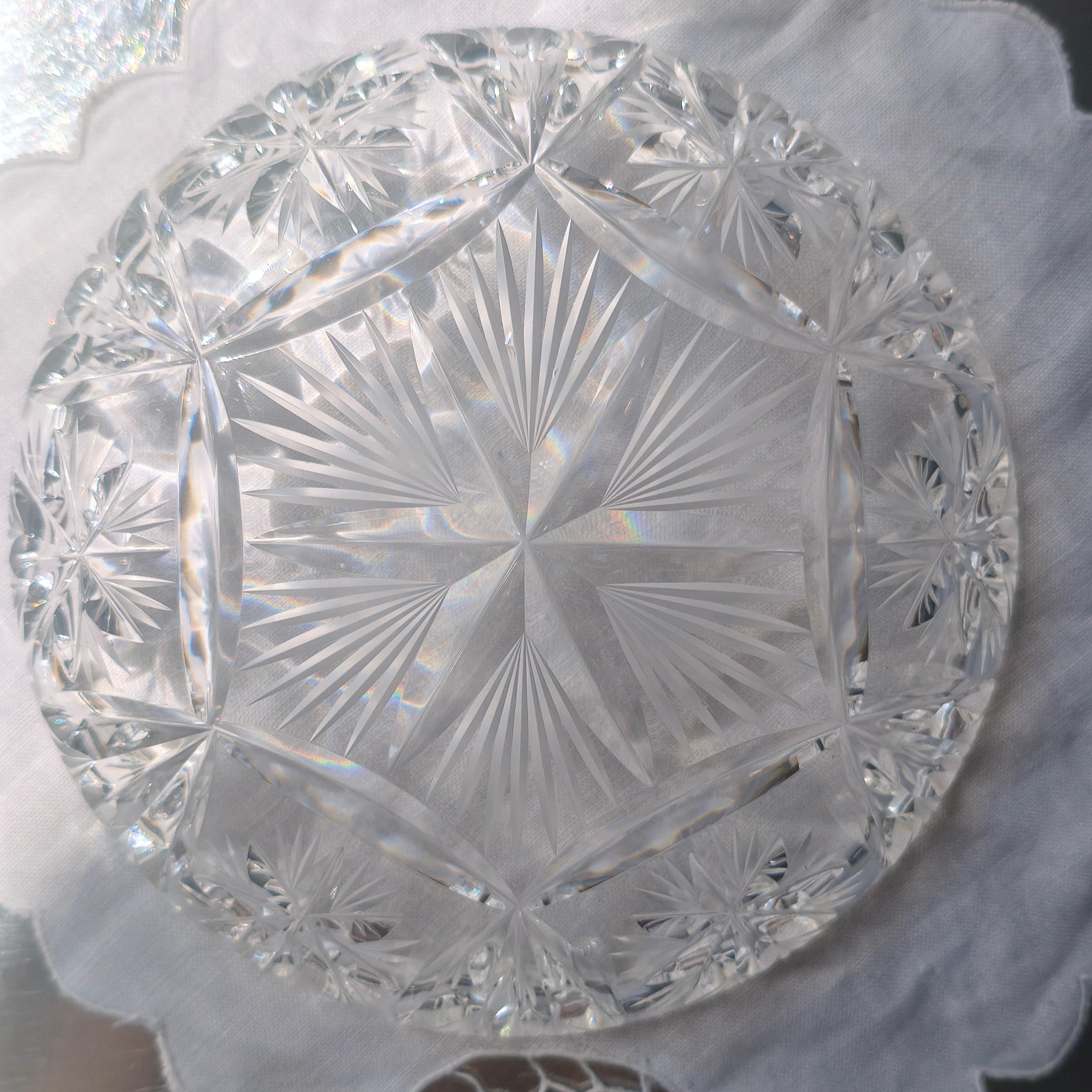 Conjunto 6 pratinhos em cristal lapidado