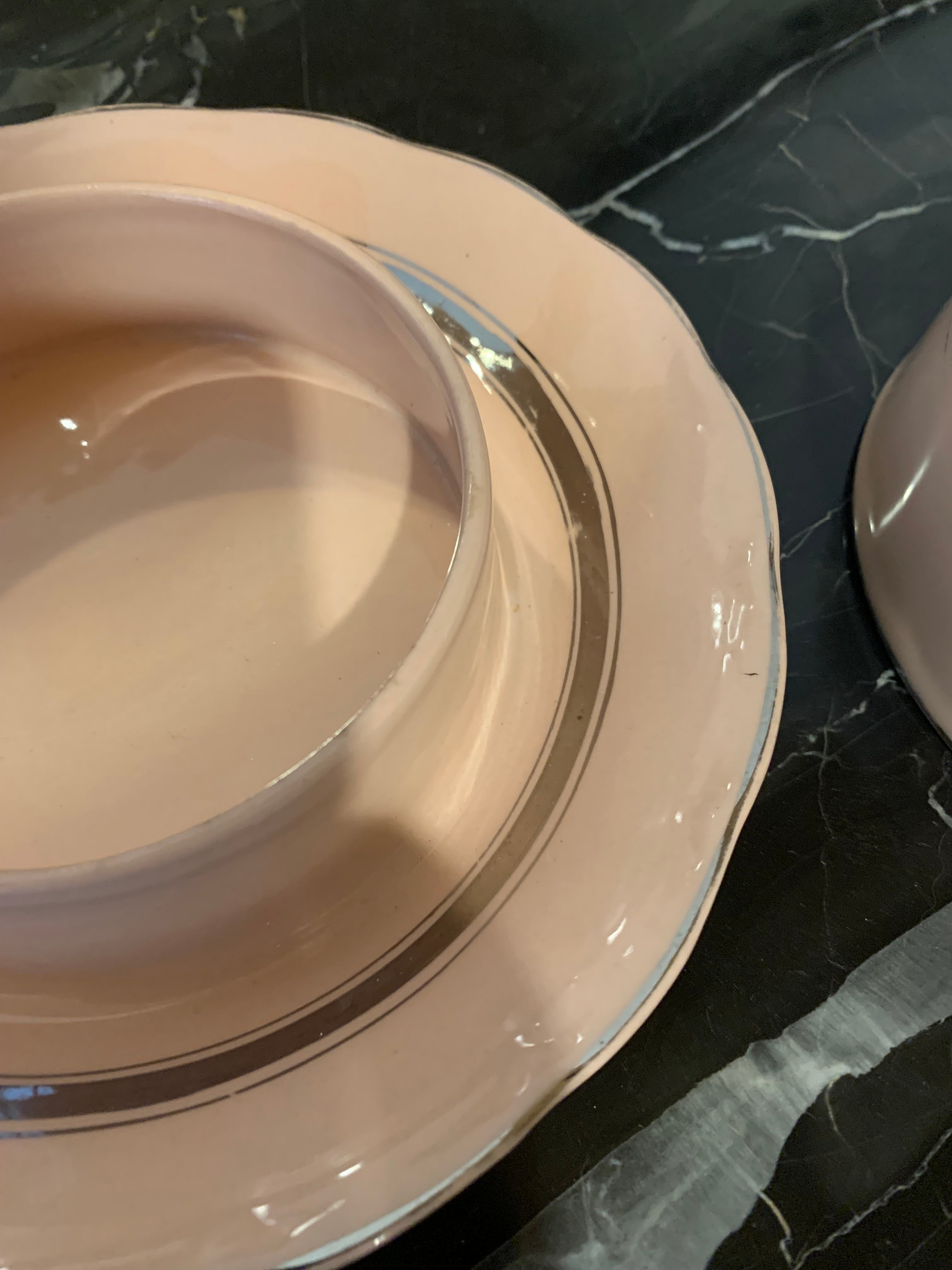 Rara e antiga manteigueira inglesa Grindley Rose Petal