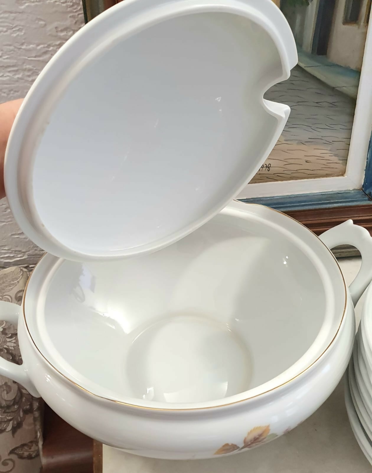 Conjunto de inverno em porcelana vintage, linda, Steatita, composto por 13 peças. Lindos!