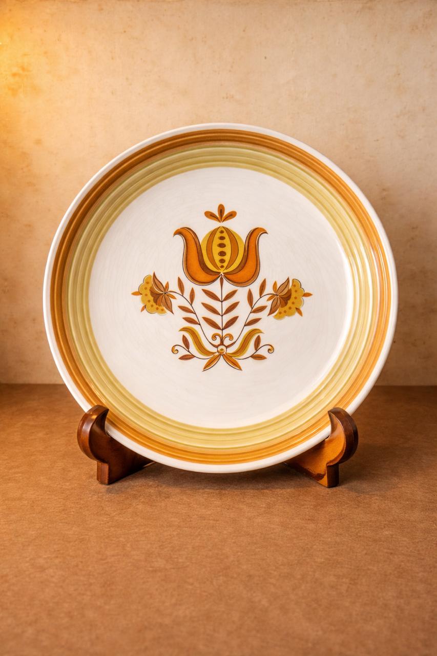 Conjunto para servir em ironstone Mira-Stone japonês com 3 peças em amarelo e laranja (DMCPS_437)