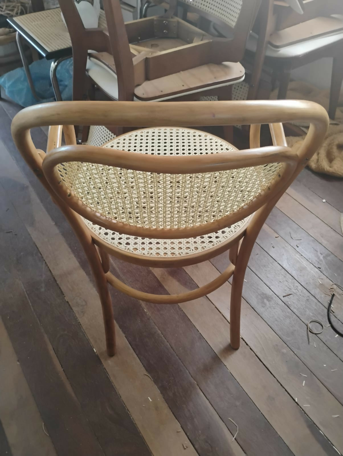 Recém Restaurado! Conjunto Thonet Modelo Panamá: Poltrona com Braços e Namoradeira