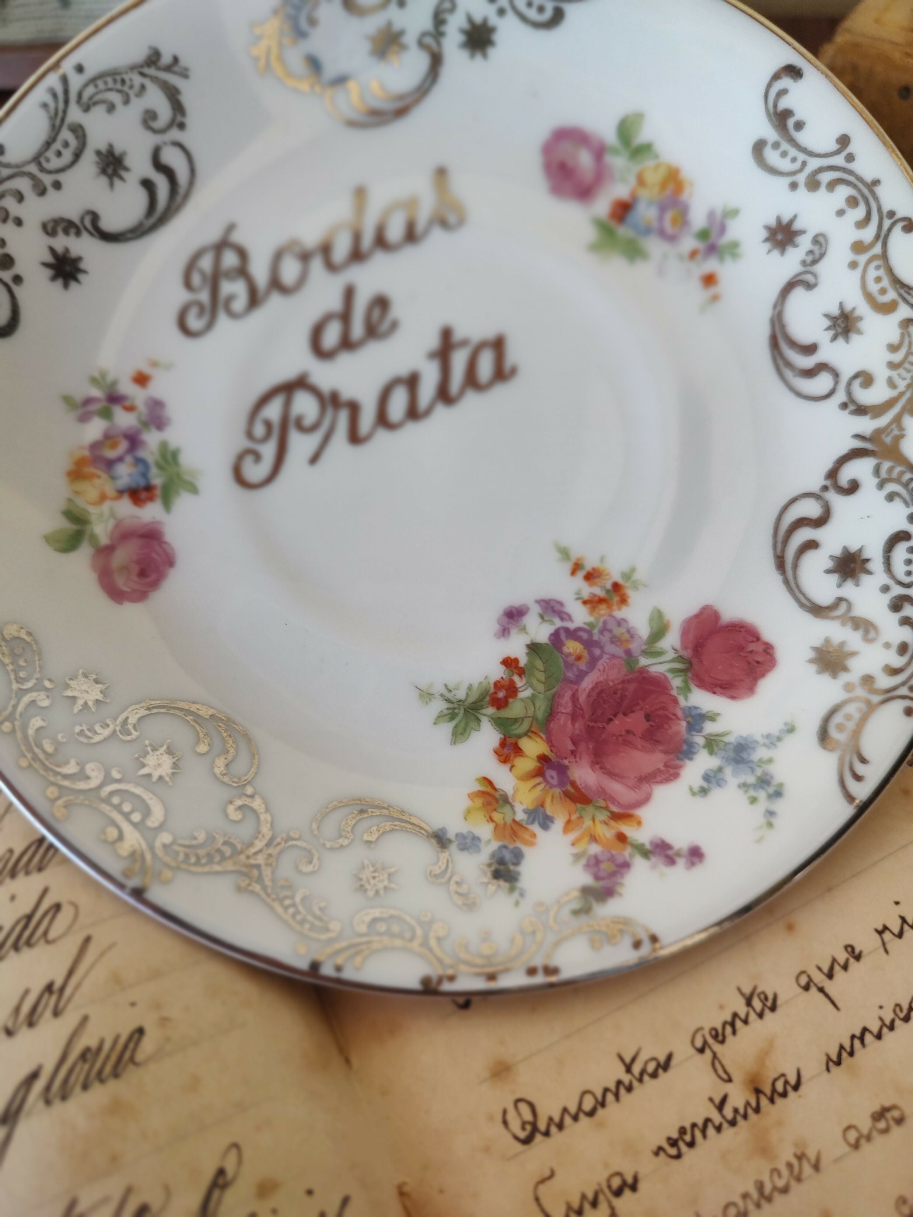 Antigos Pratinhos de parede Bodas de Prata (valor unitário)