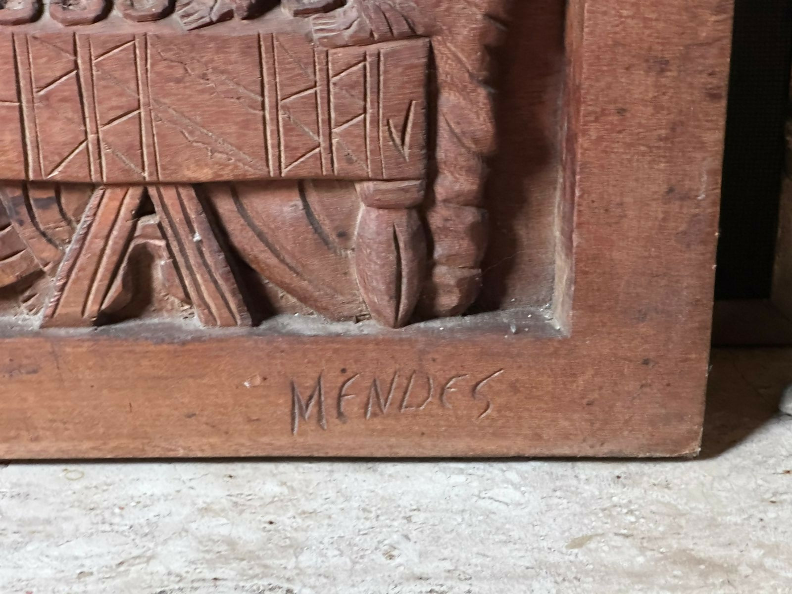 QUADRO SANTA CEIA madeira entalhado a mao