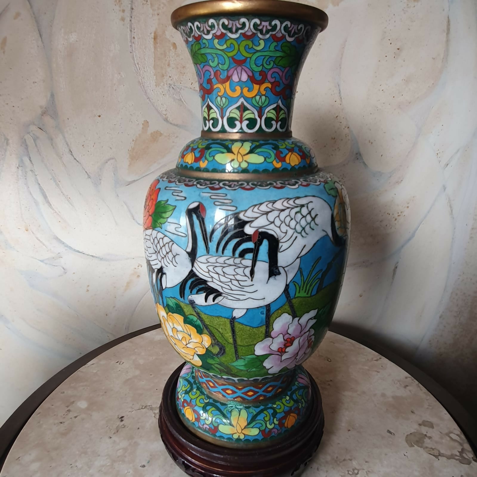 Vaso chinês Cloisonné raro