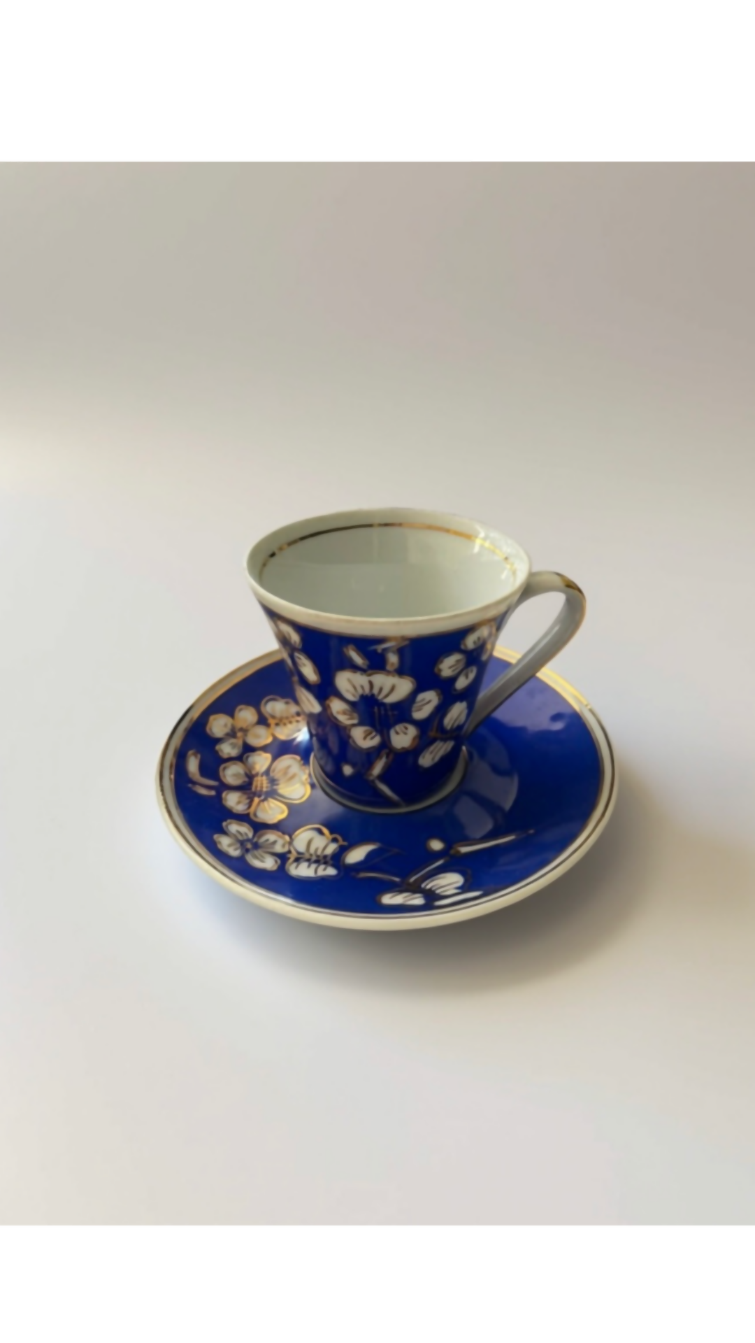 Aparelho de café 15 peças - Porcelana Real em azul cobalto