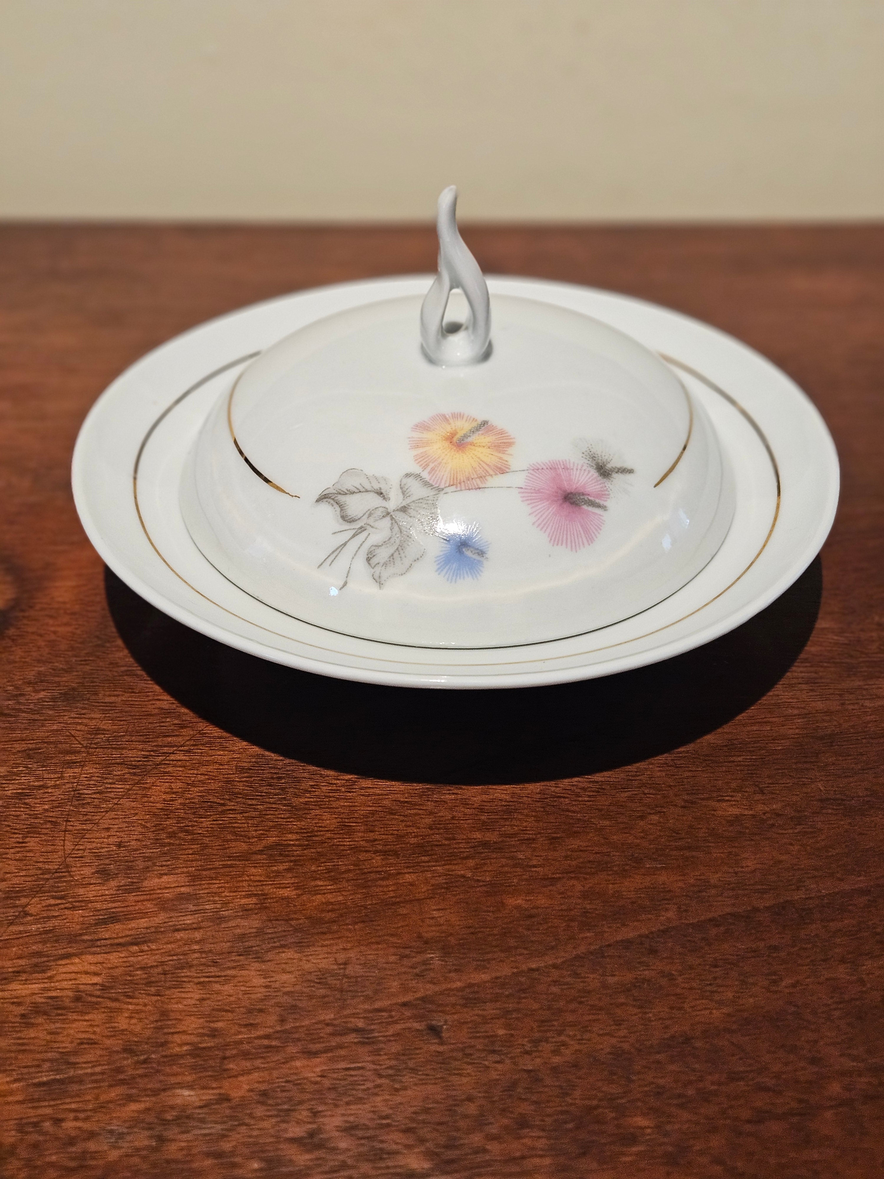 Vela Decorativa em Manteigueira Antiga Porcelana Real (Neutra)