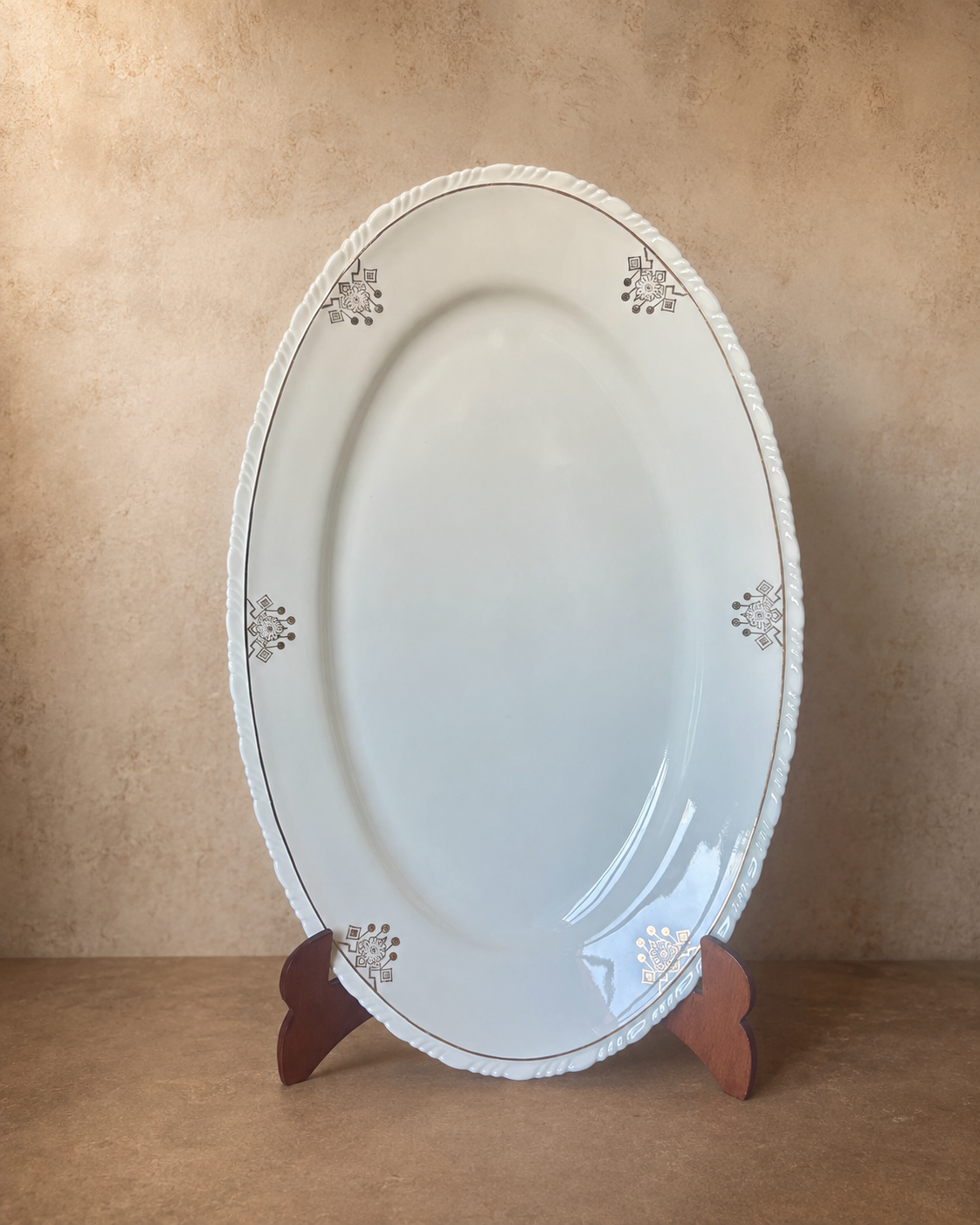 Travessa Oval Vista Alegre com motivos florais 40 × 26  (DMCPS_555)