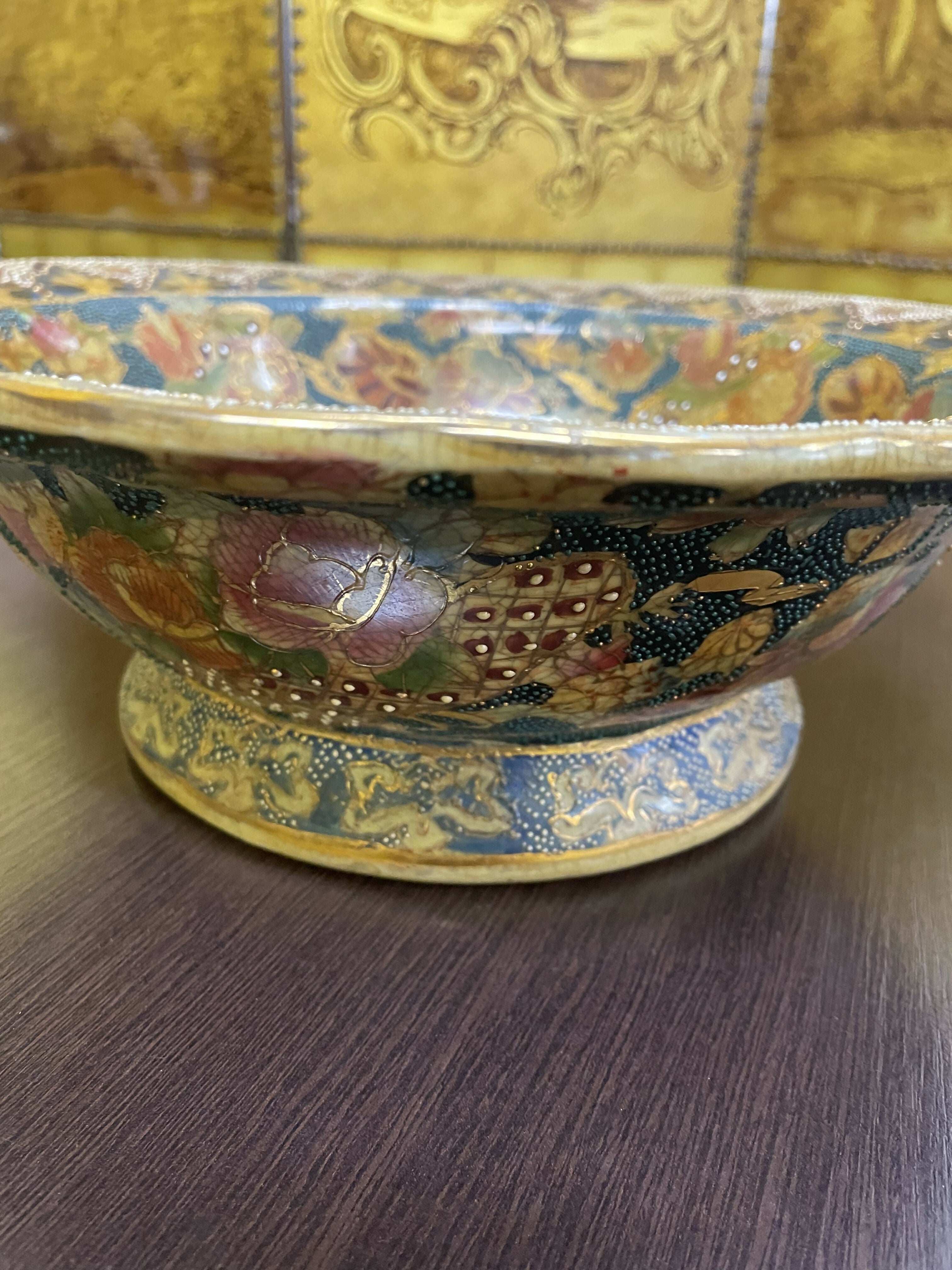 Fruteira policromada estilo Satsuma