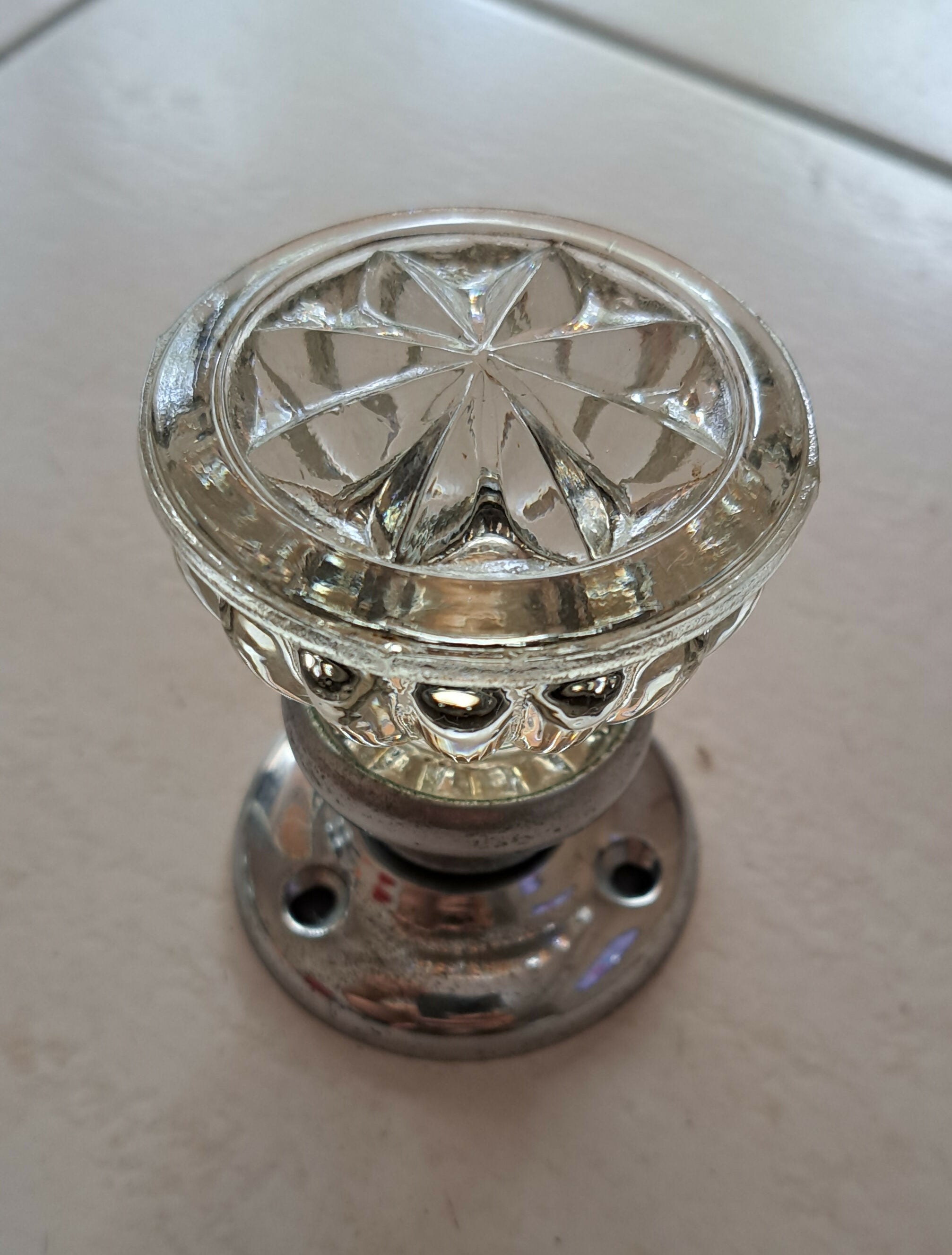 Kit com 7 puxadores em vidro de época