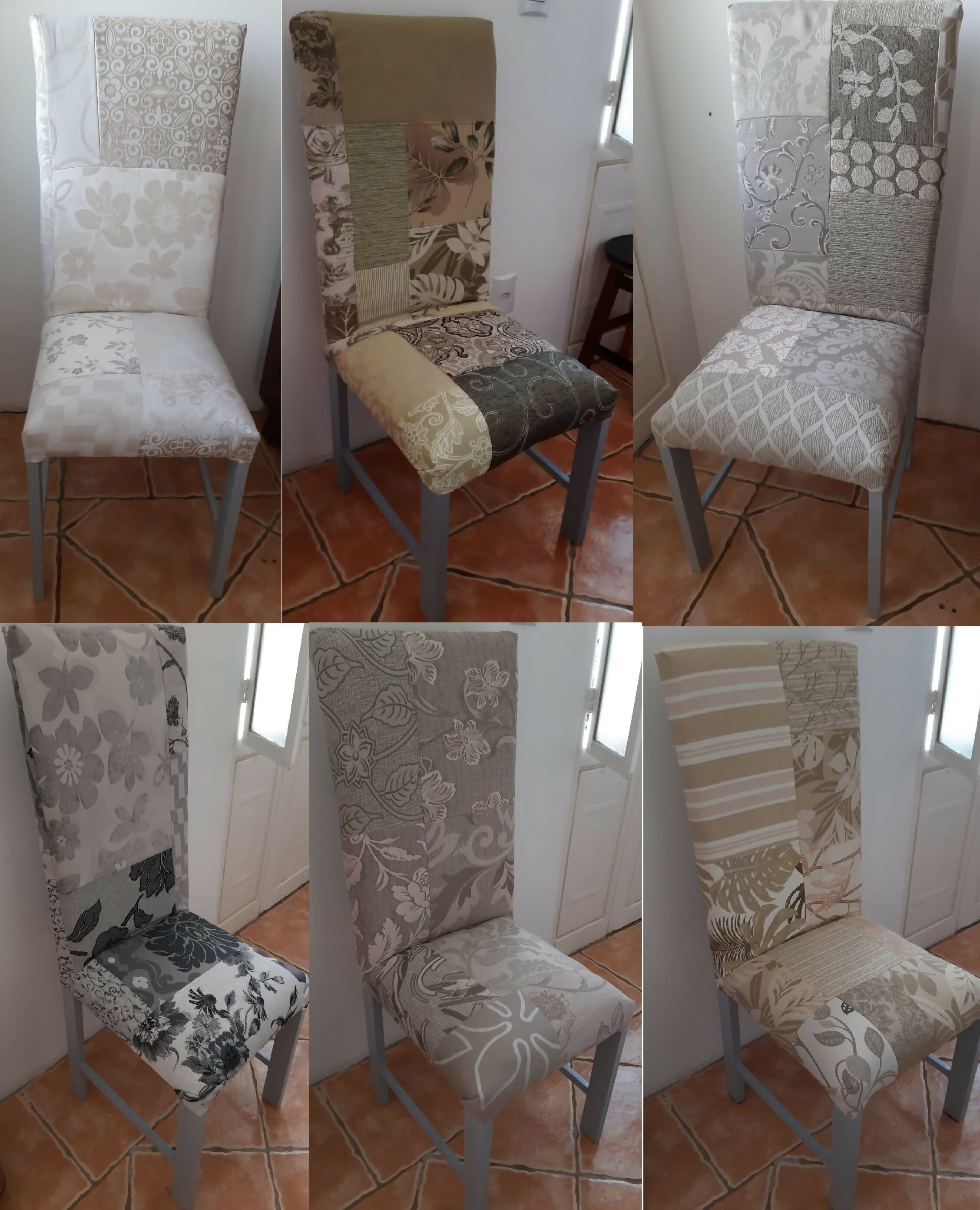 Conjunto Cadeiras Patchwork - 6 unidades