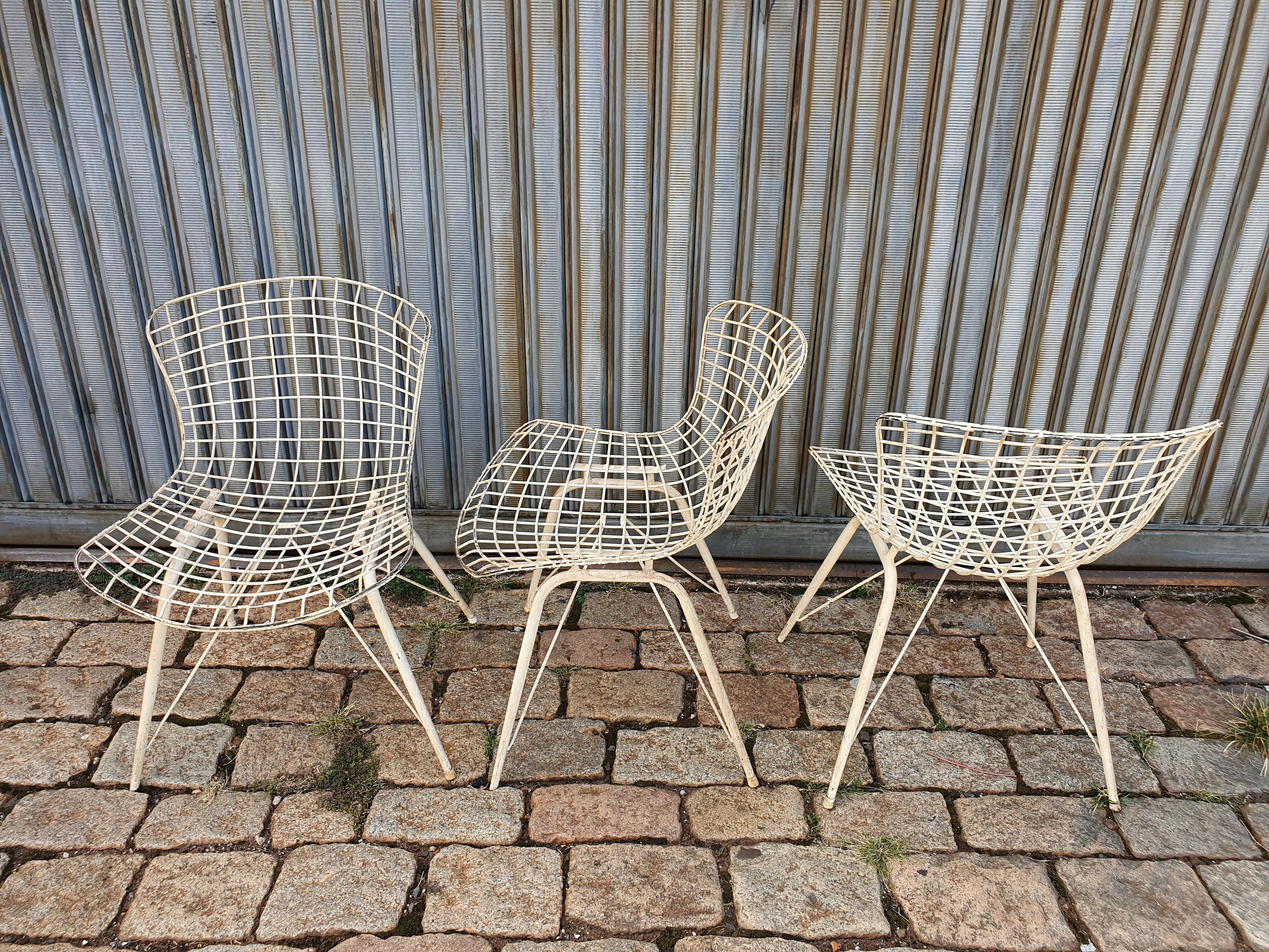 Set de cadeiras anos 60 ferro aramado