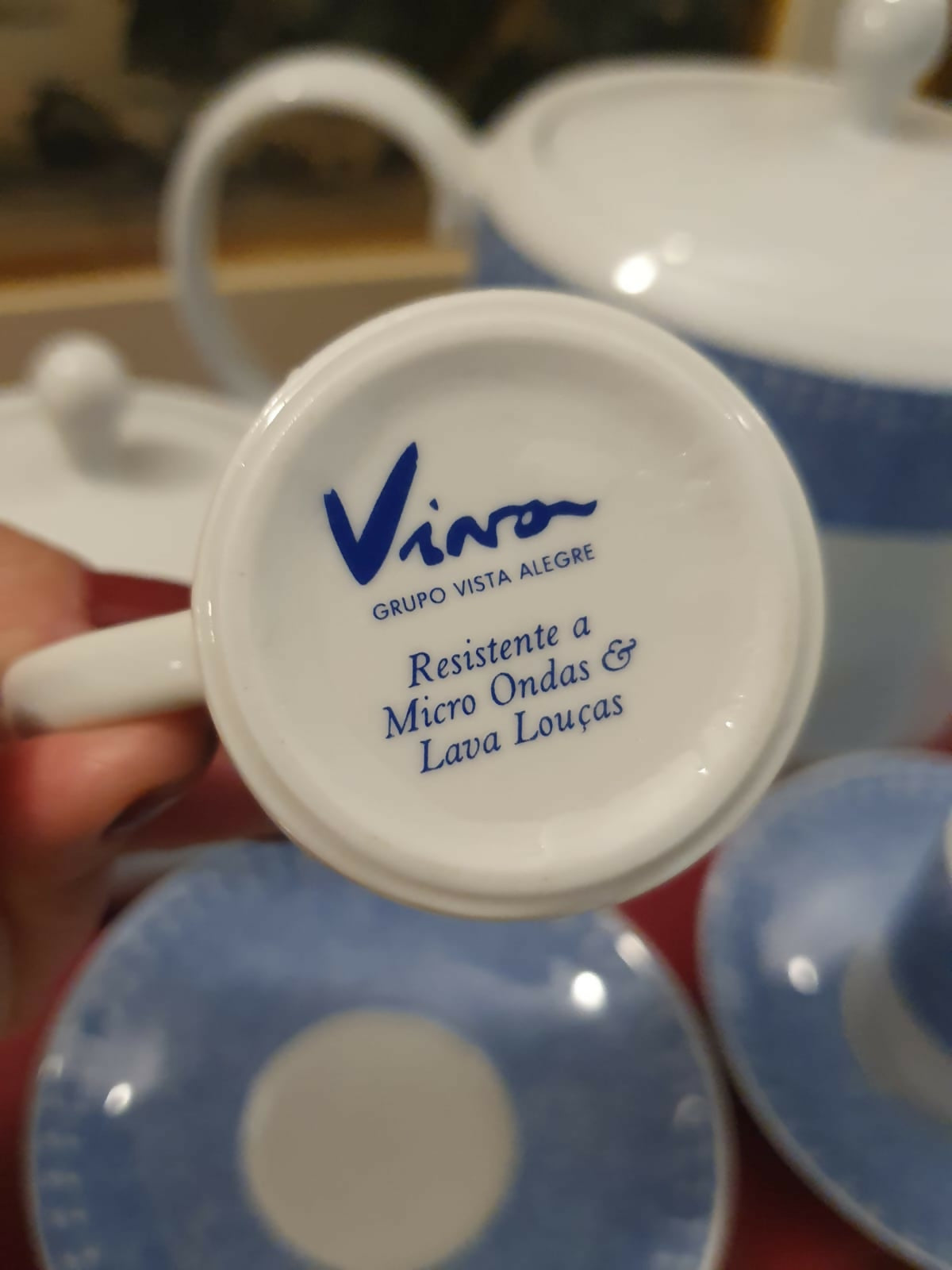 Conjunto para café téte a téte em porcelana Viva - Vista Alegre. Impecável!