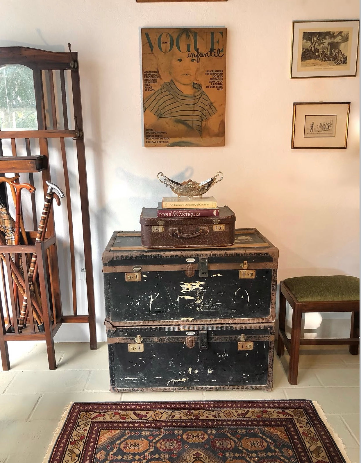 Baús vintage relíquia histórica da imigração