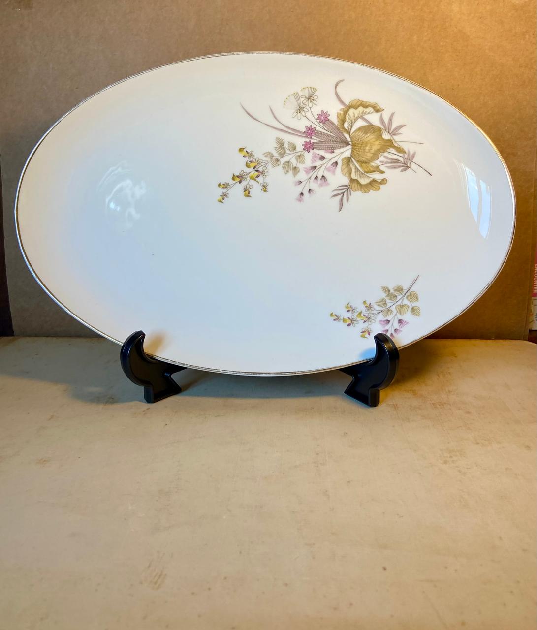 Travessa oval em porcelana Brennand com motivos florais (DMCPS_315)