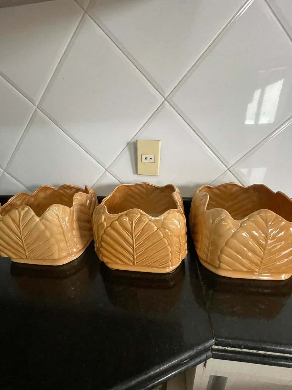 Trio de vasos / cachepos grandes