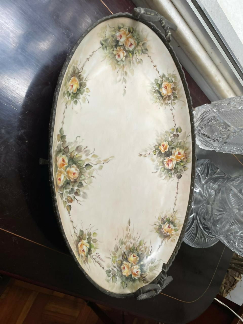 Grande Travessa em Porcelana Schmidt e Bronze