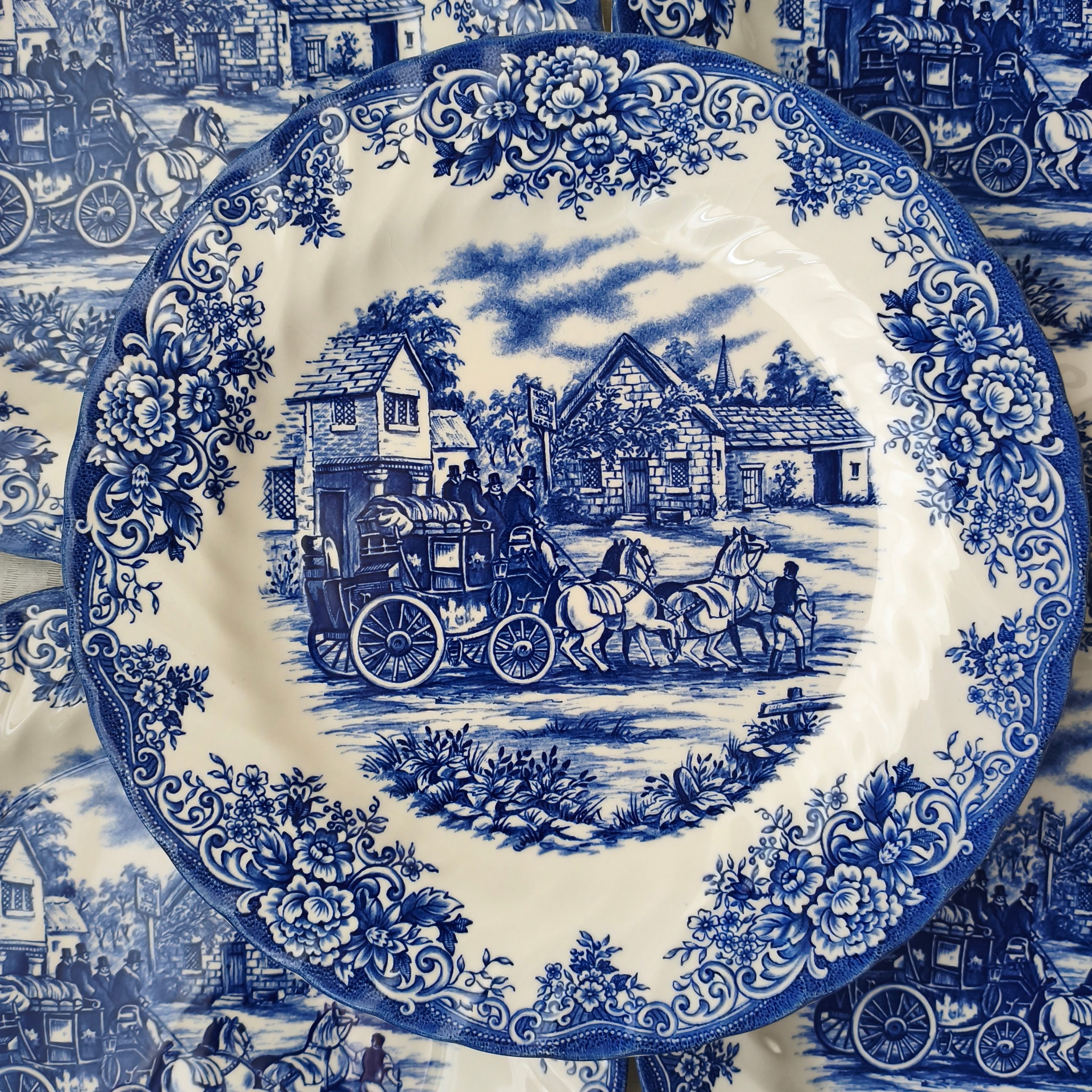 Conjunto de 6 pratos rasos em porcelana Barratts