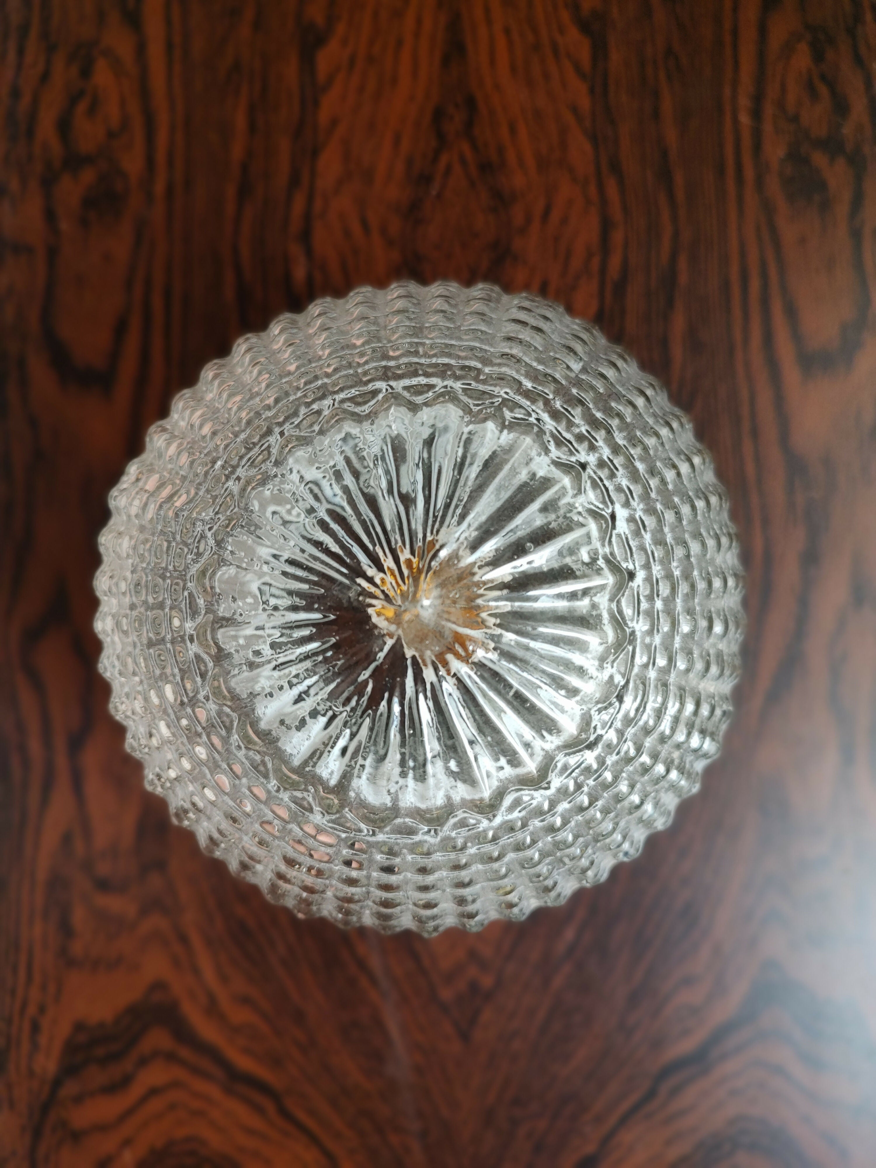 Antiga Cúpula / Lustre / Luminária Globo em vidro texturizado com bocal e plafon novos (modelos diversos)