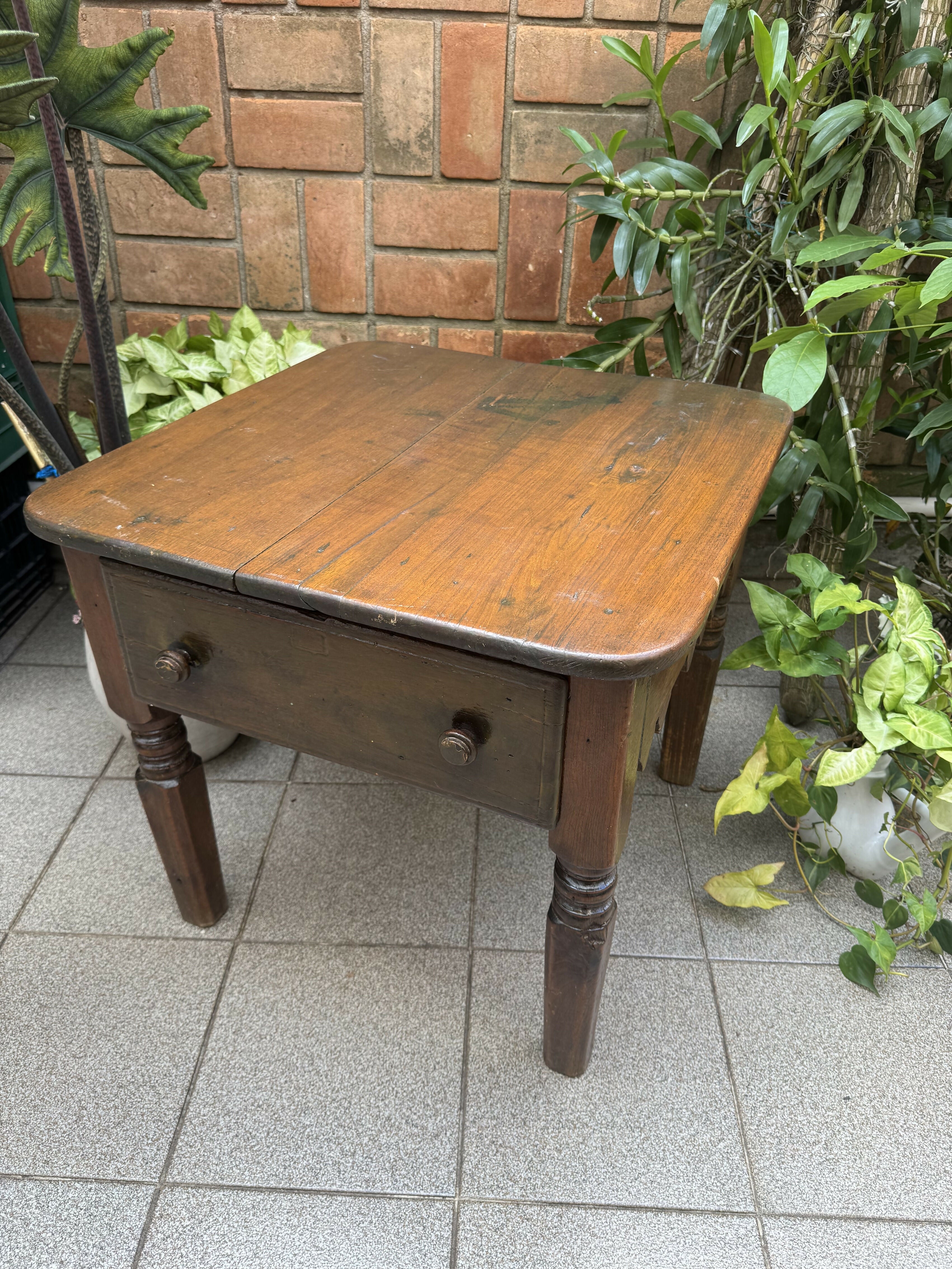 Mesa Mesinha Auxiliar Rústica Madeira Nobre