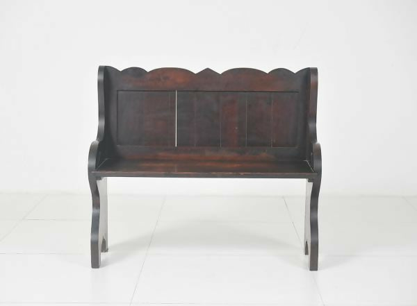 Antigo Banco de Igreja Madeira nobre selado