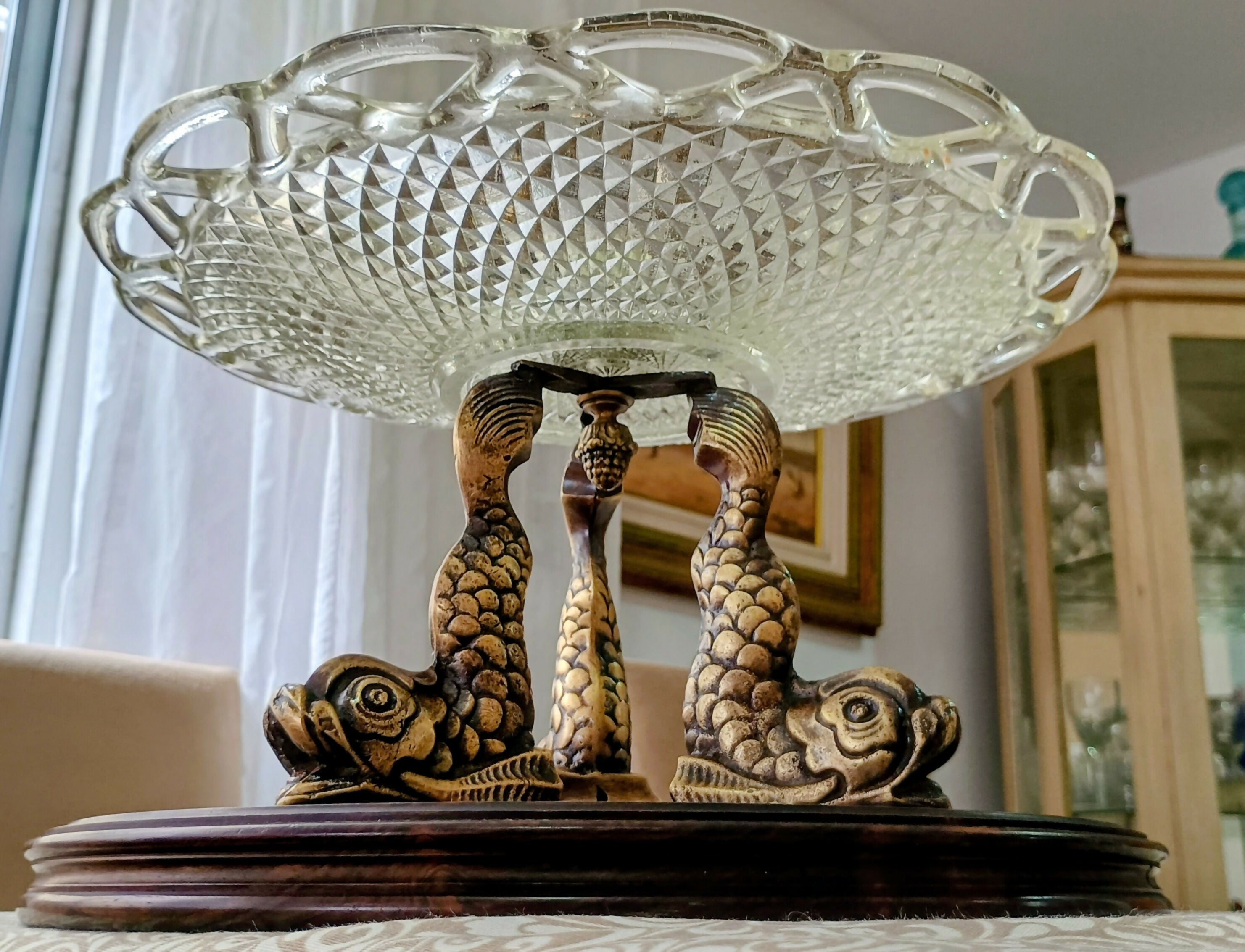 Centro de mesa em Jacarandá década de 50/60