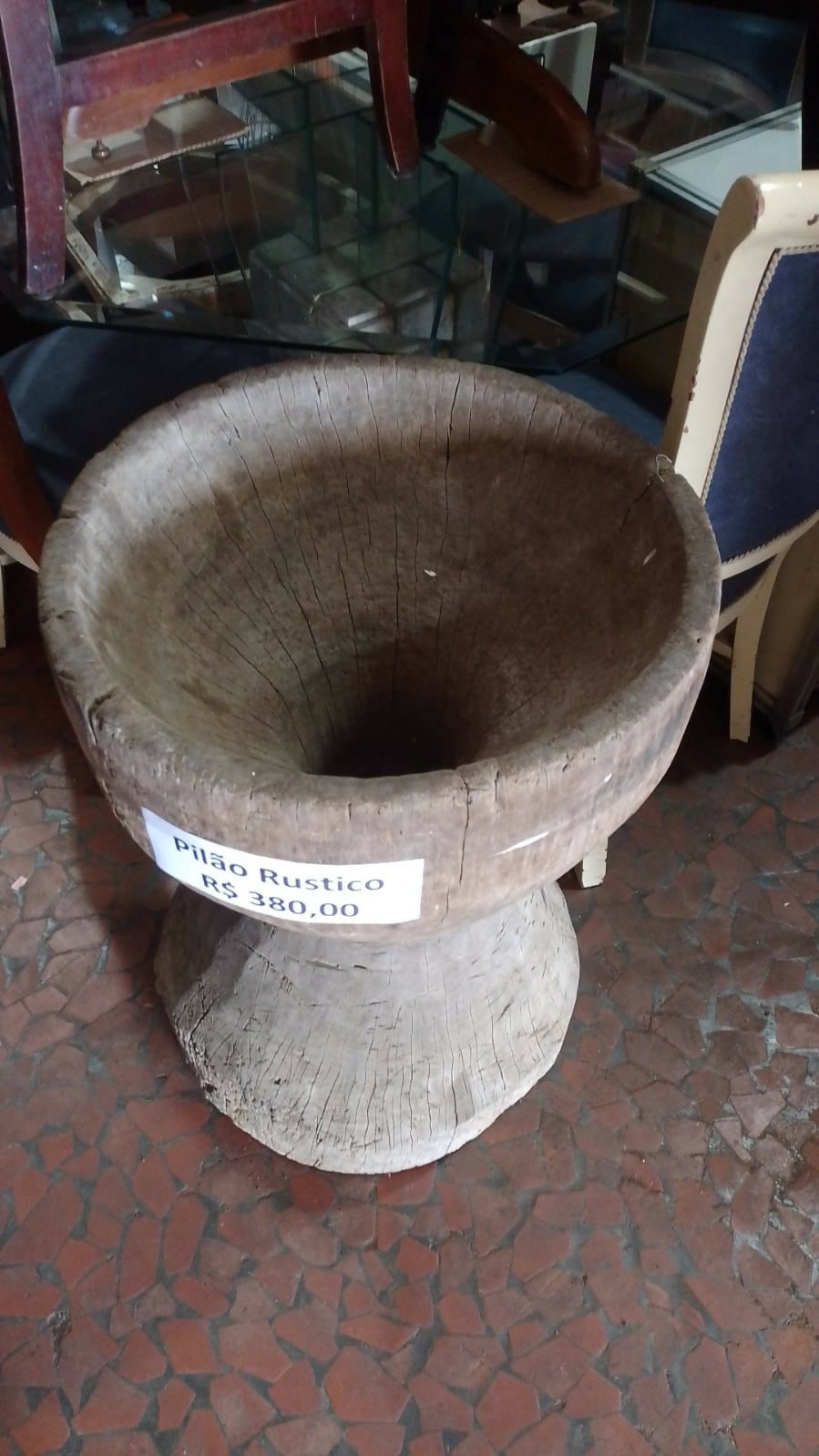 Pilão Rústico em madeira
