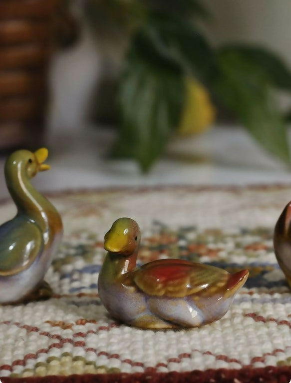 coleção de patos miniaturas
