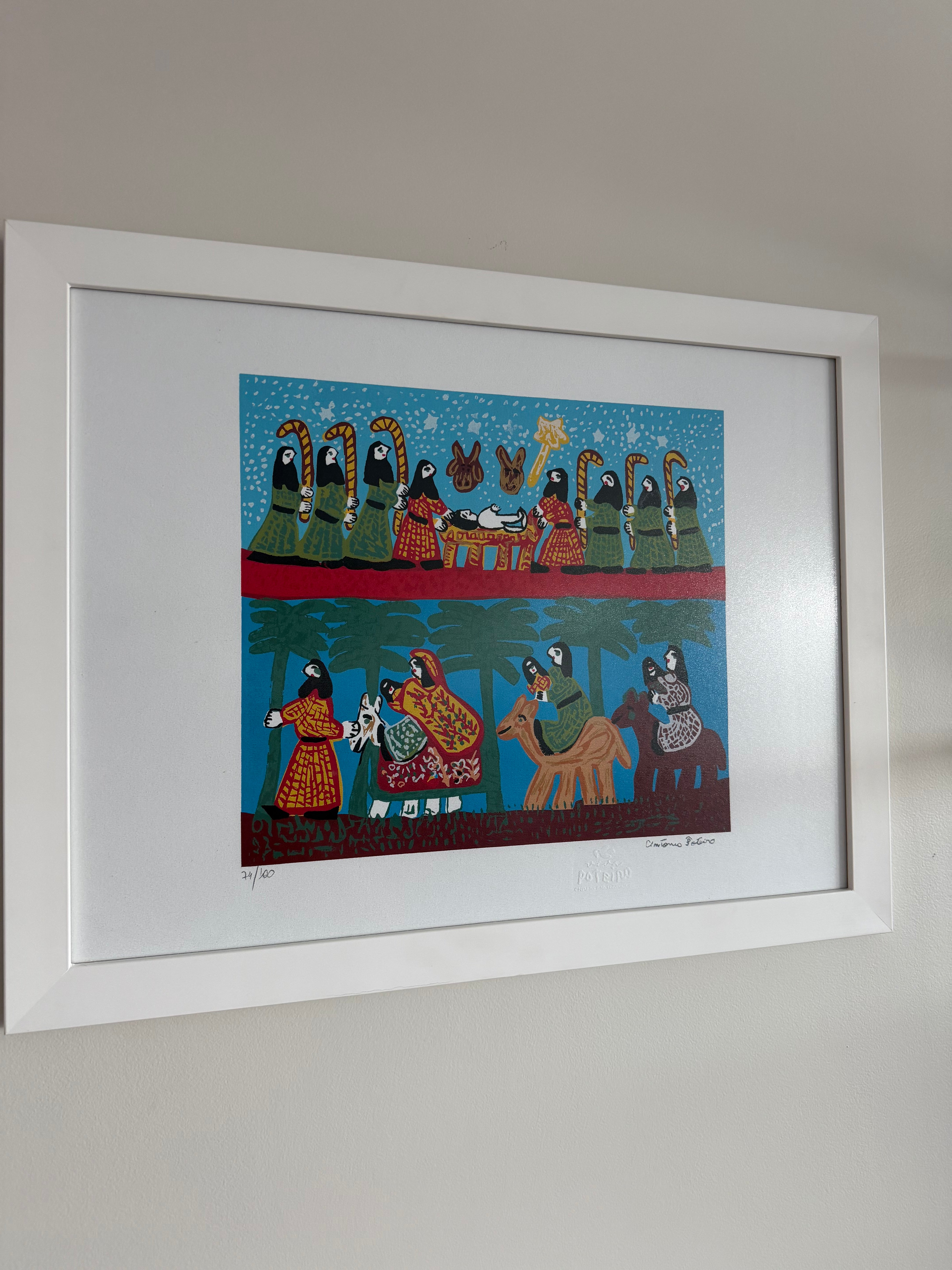 Quadro Natividade serigrafia Antonio Poteiro 
