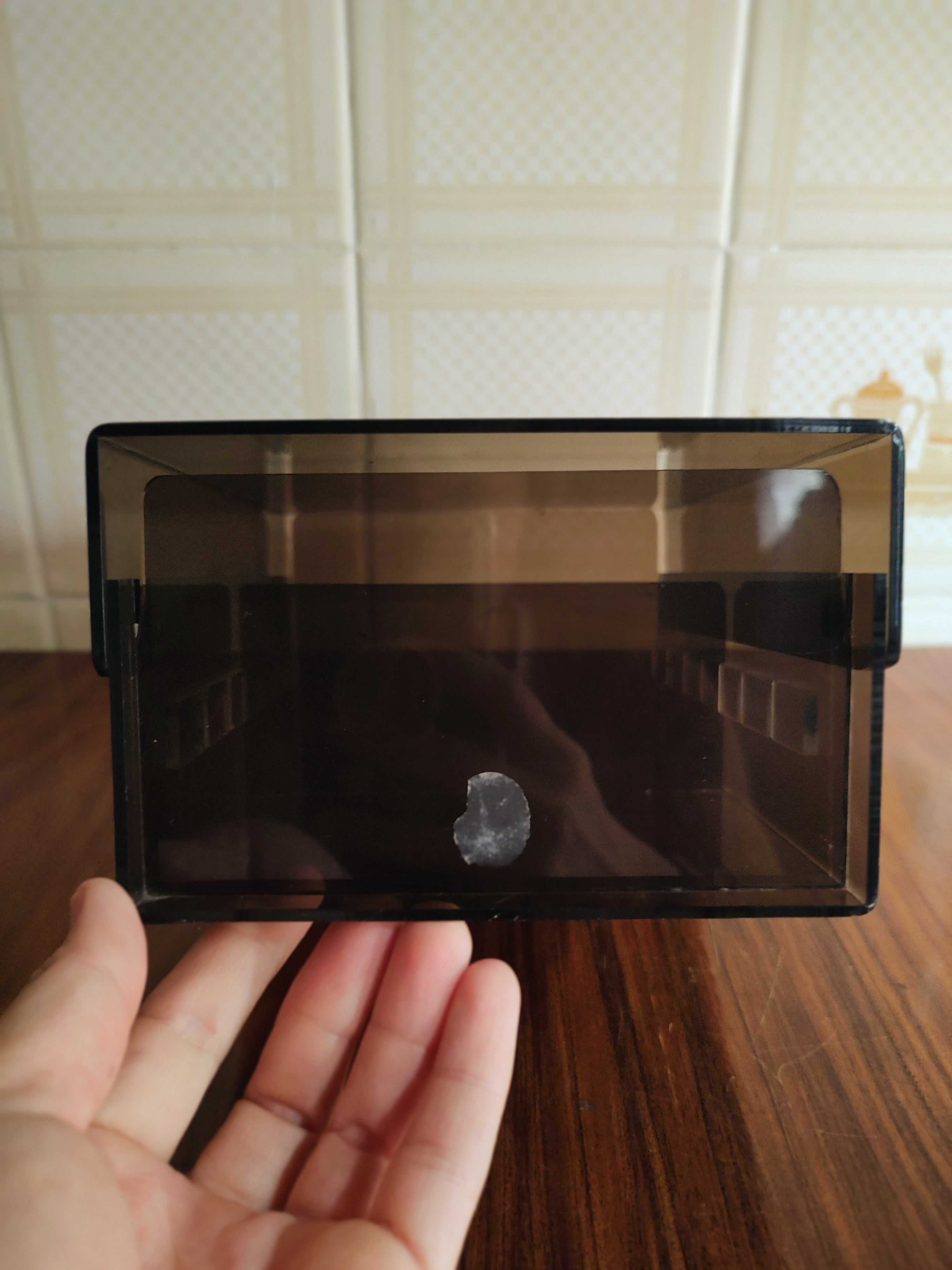 Fichário de mesa retangular (ou porta treco!) em acrílico fumê preto