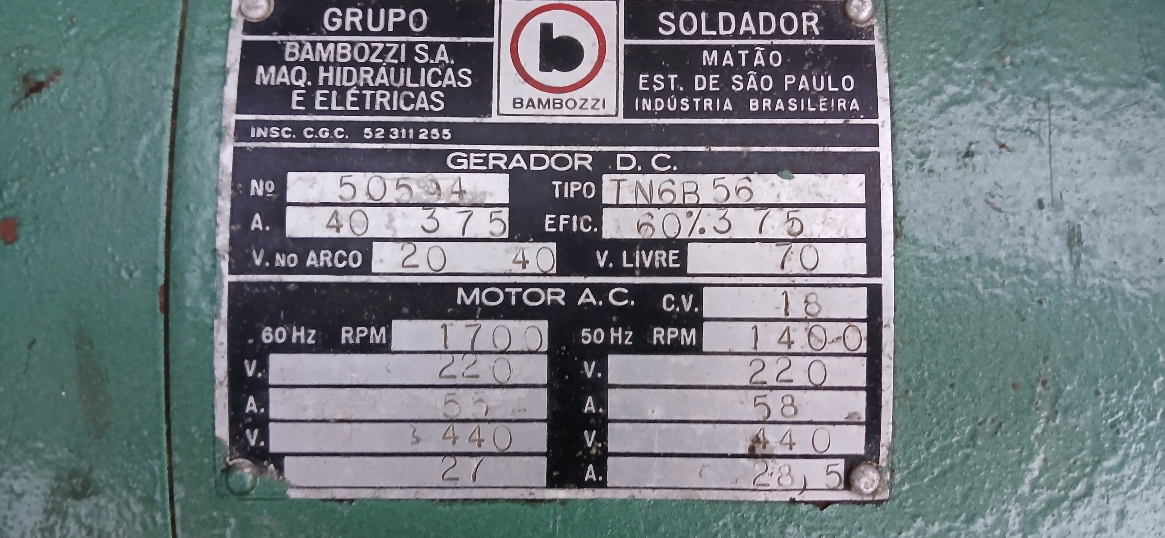 Maquina de Solda Bambozzi 375