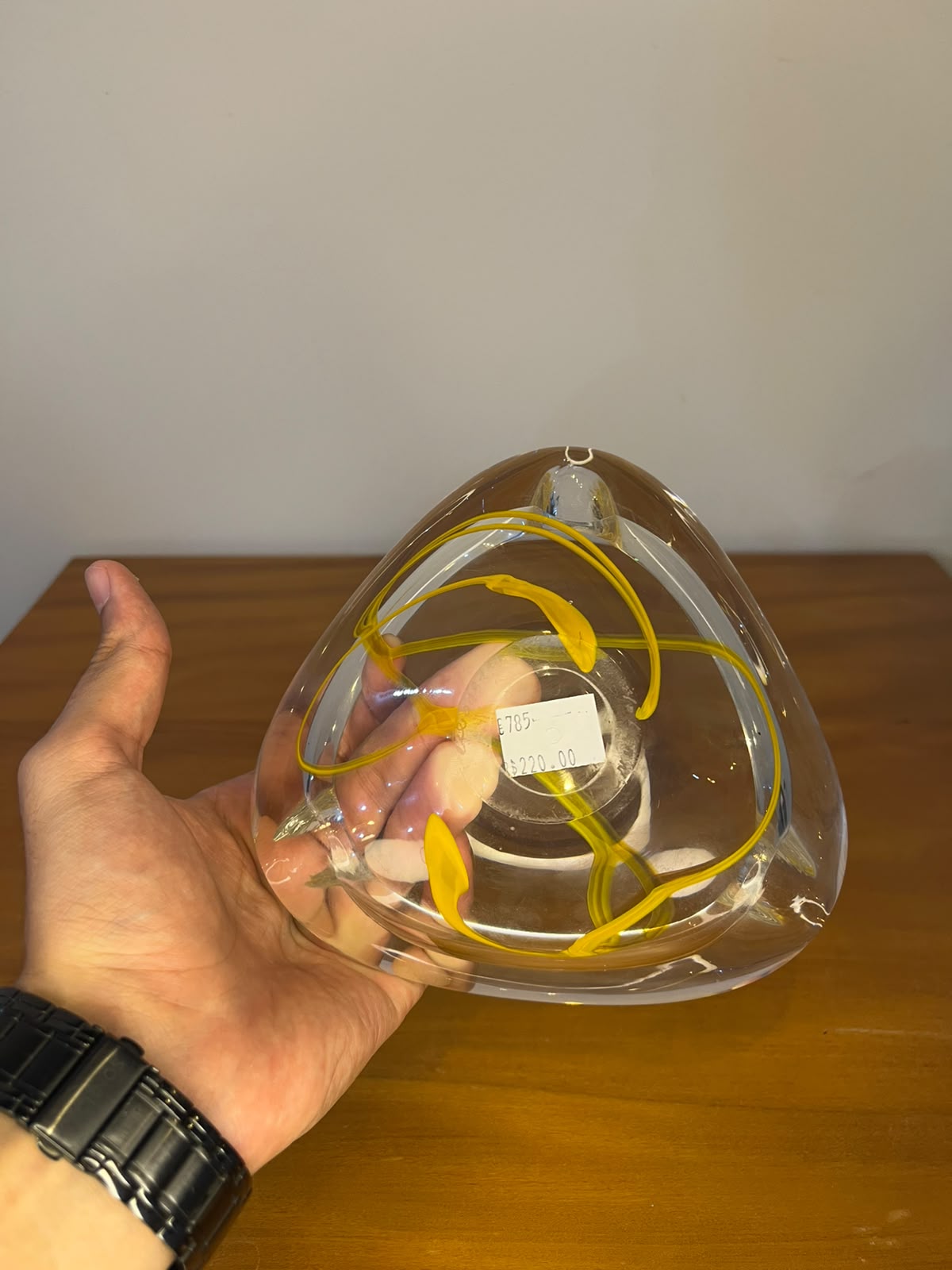 Centro de mesa / cinzeiro decorativo em vidro artístico – 15 cm