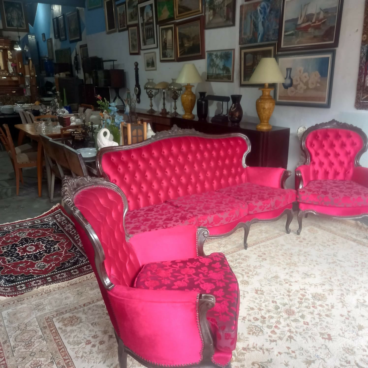 Jogo de sofa vermelho