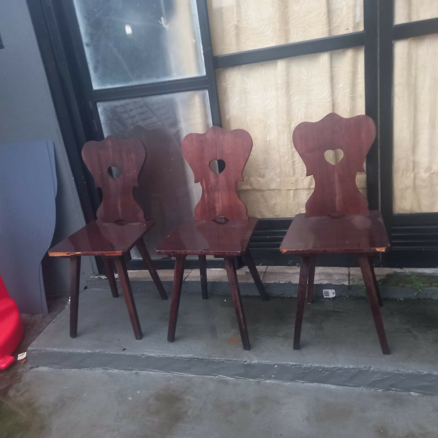 Trio de Cadeiras coração