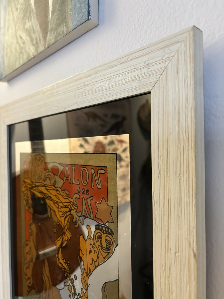 Quadro Espelhado com serigrafia da obra &quot;Salon des cent&quot;, de Alphose Mucha