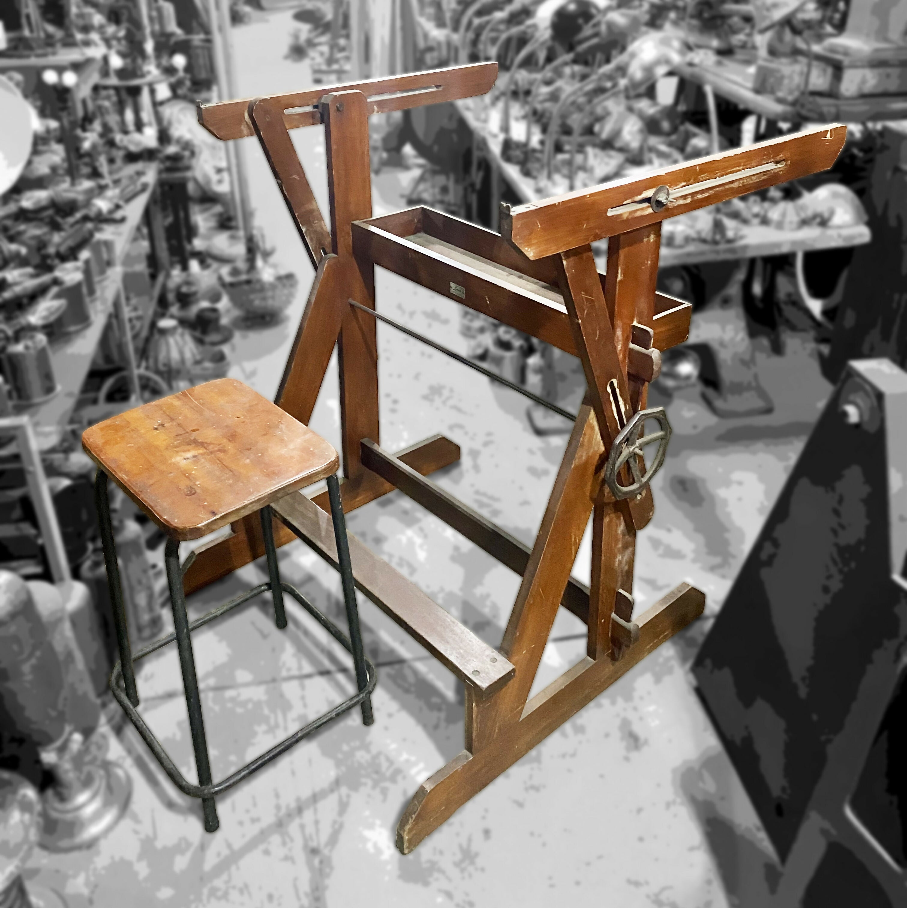 Mesa / prancheta de desenho antiga