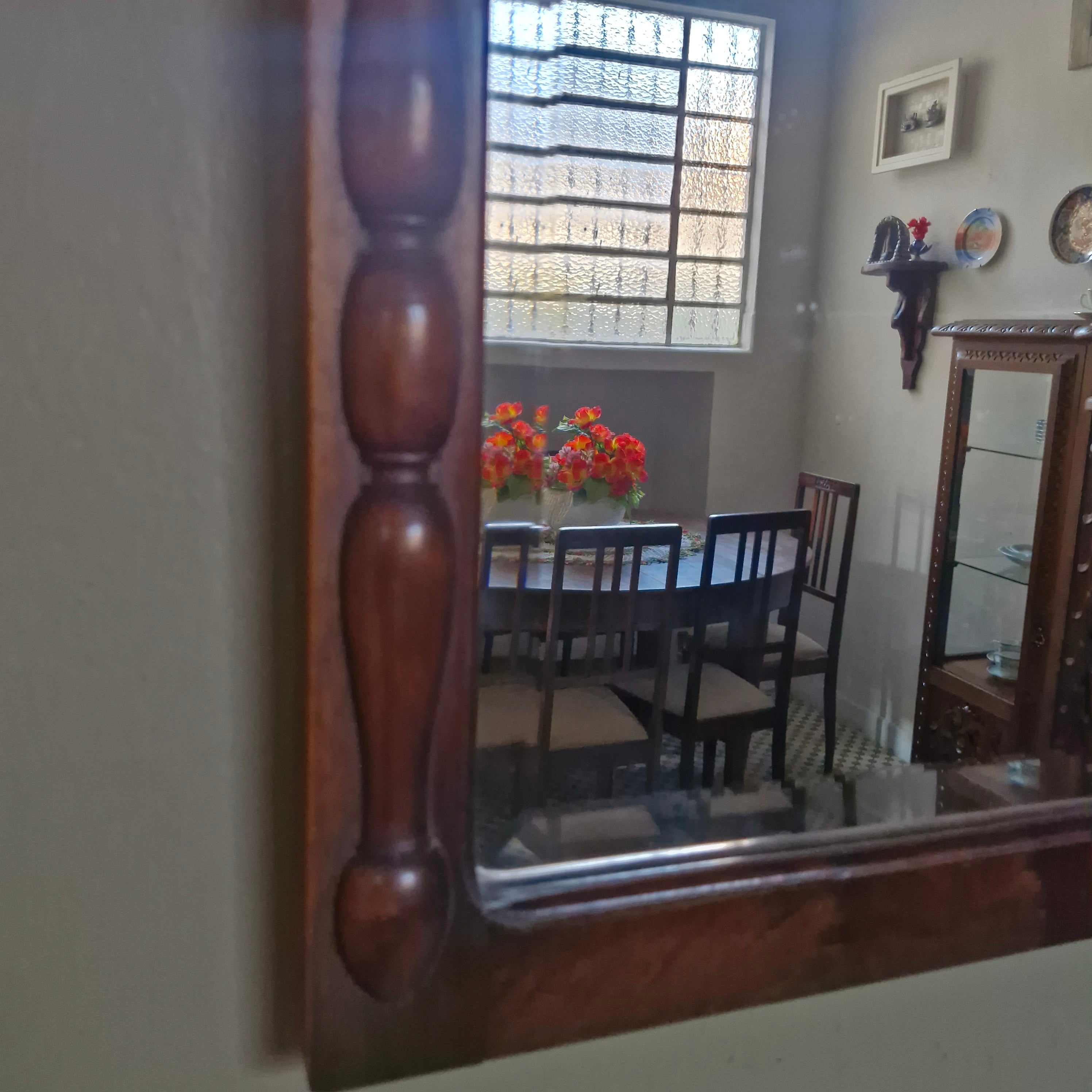 Espelho Retangular Bisotê com moldura colonial em madeira 
