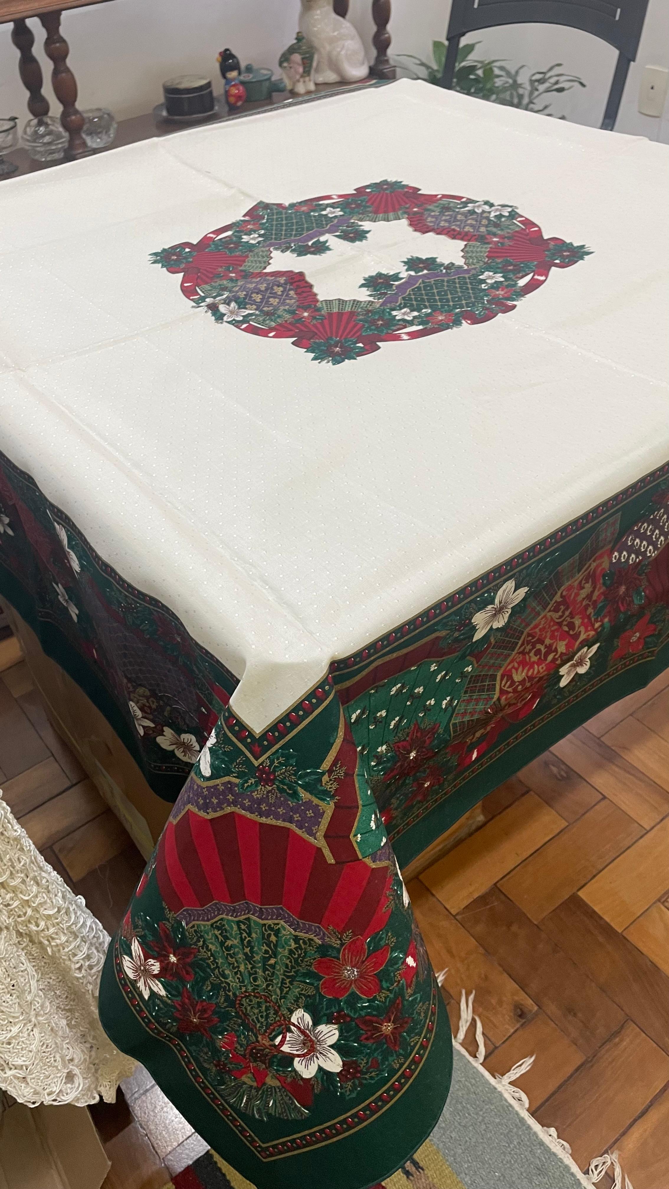 Toalha de Mesa quadrada com motivos Natalinos - 1992