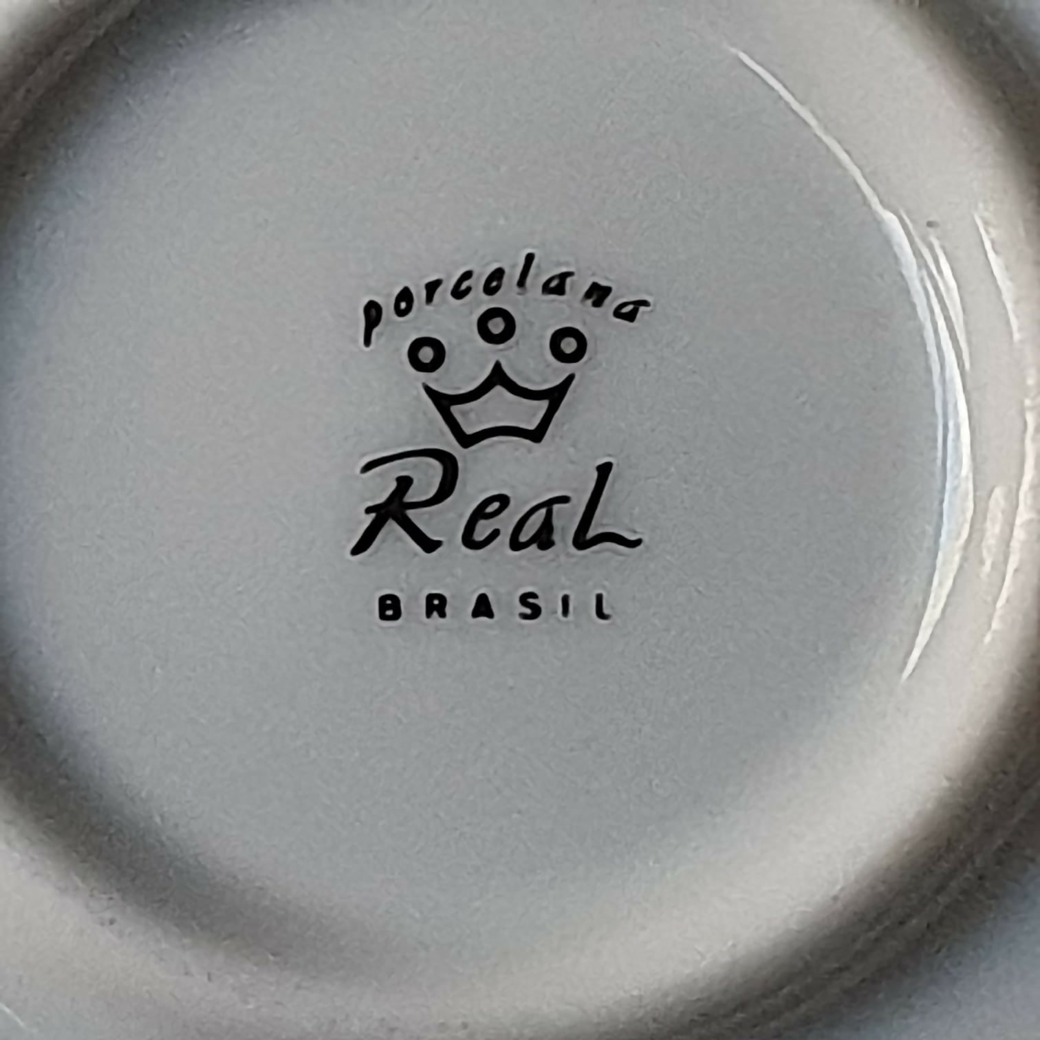 Jogo de bolo vintage em porcelana Real, 12 peças. Lindo!