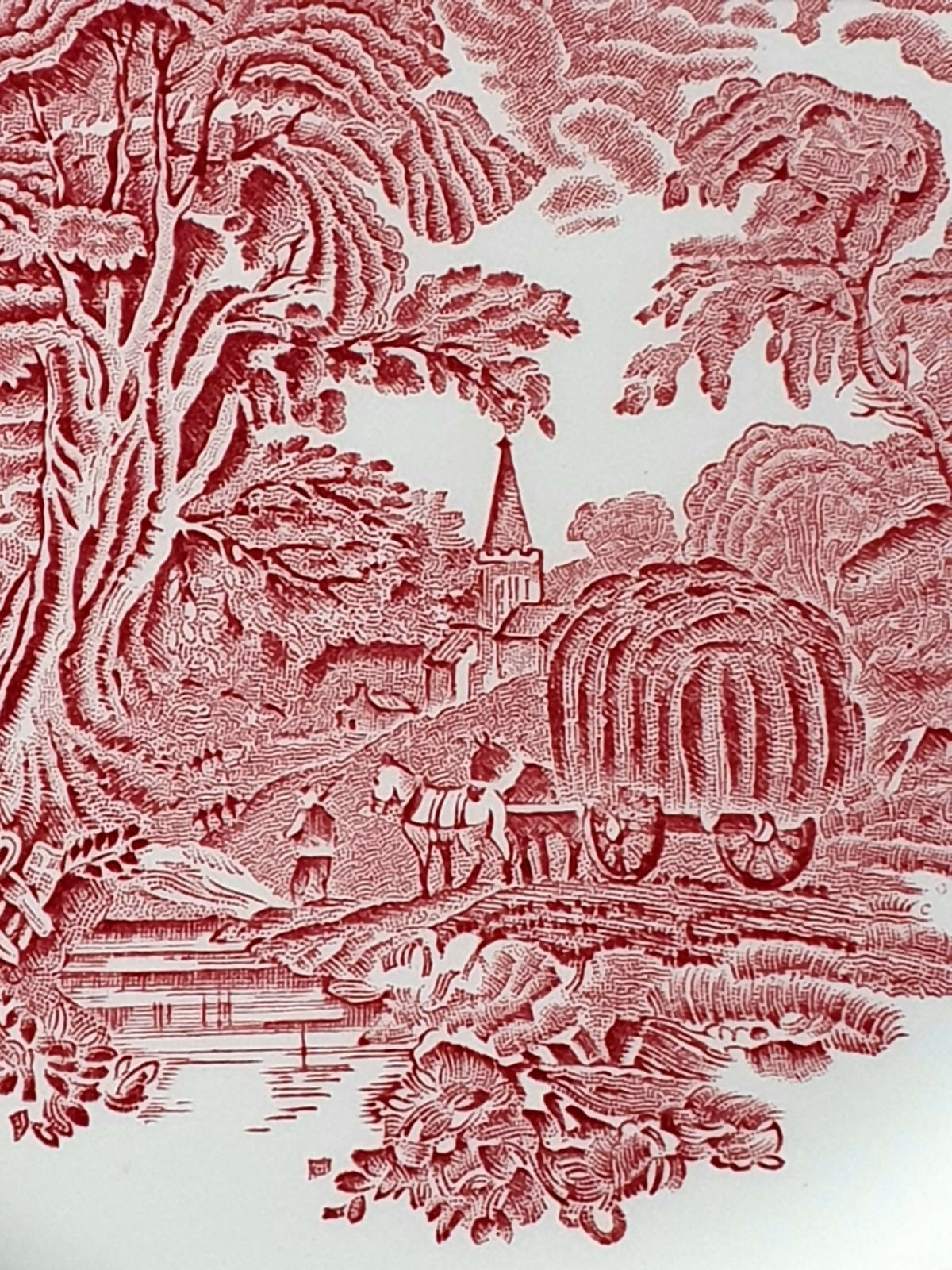 Conjunto de 16 pratos Woodland Pink da Enoch Wedgwood com carimbo Drohaoser