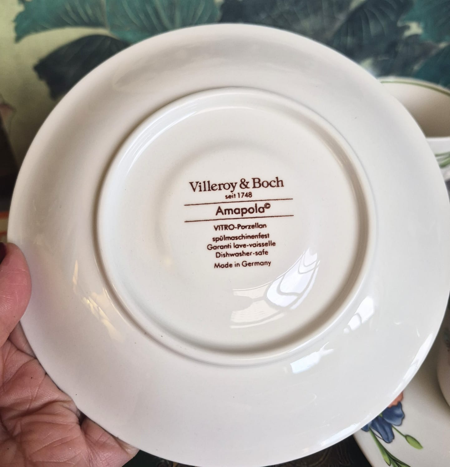 Conjunto de 8 xícaras de chá em Vitro-Porcelana  alemã Villeroy &amp; Boch. Anos 80 / 90, linha Amapola